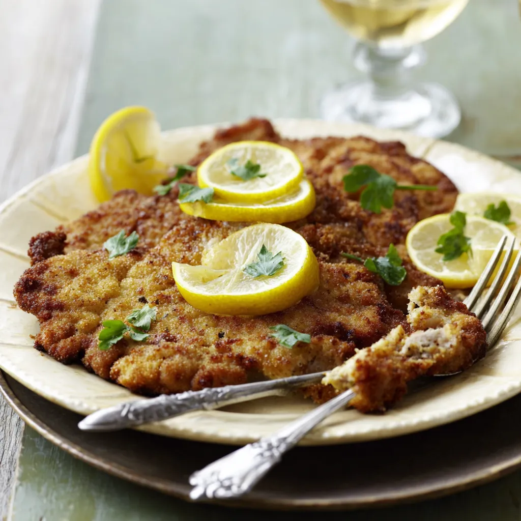 Eine Platte mit gegrillten Steakchen, die mit Zitronen und Gewürzen garniert sind.