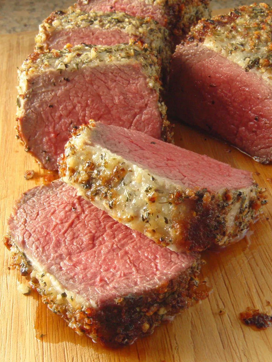 Eine rote Wurst auf einem Holzblock.