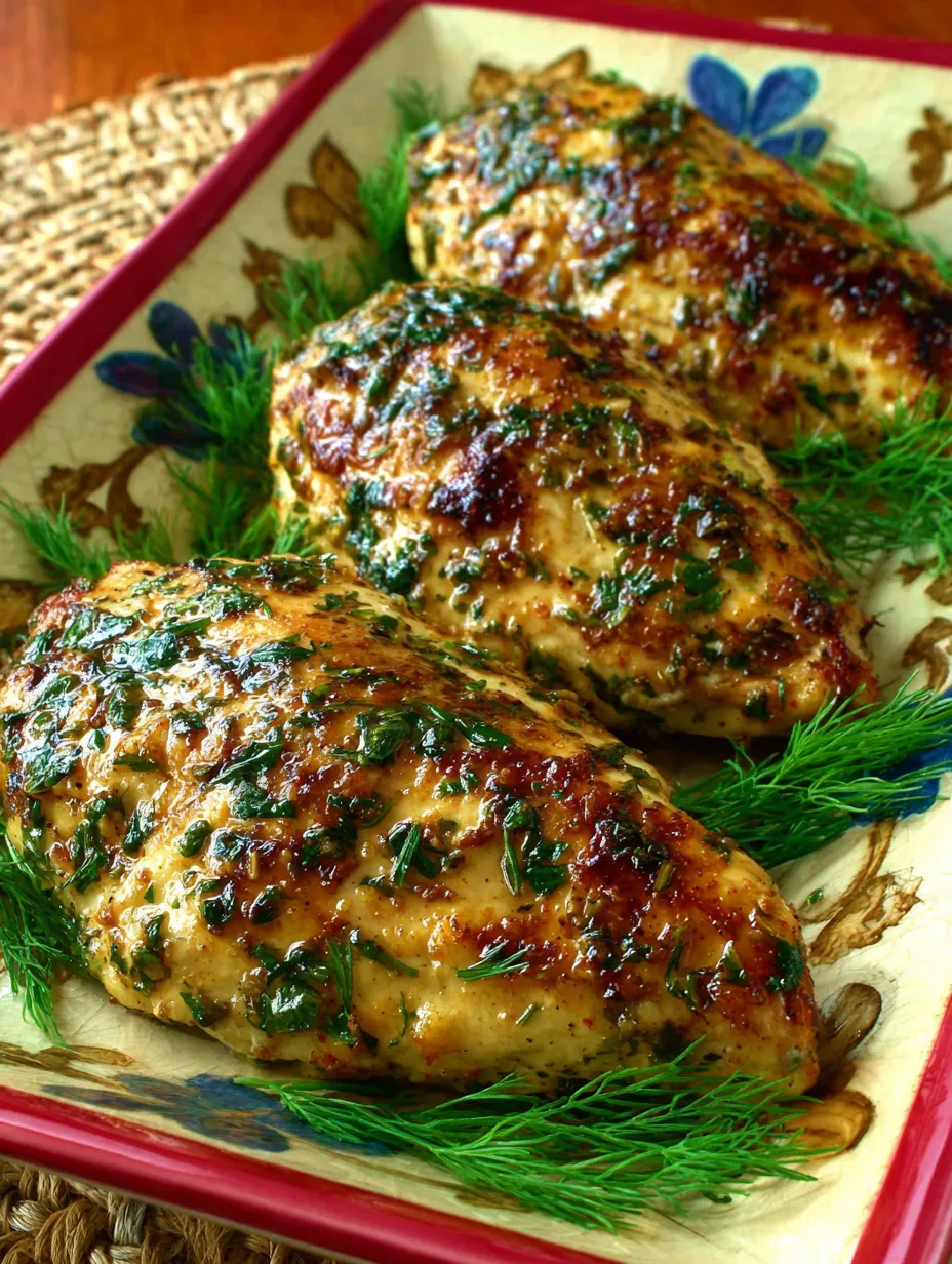 Zwei grüne und braune Chicken-Portionen auf einem Teller.