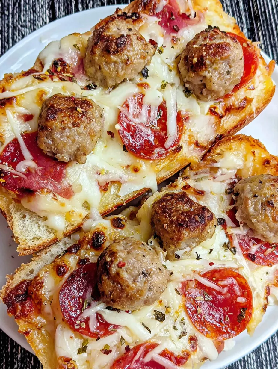 Eine Pizza mit Tomaten, Basilikum und Sausage auf einem weißen Teller.