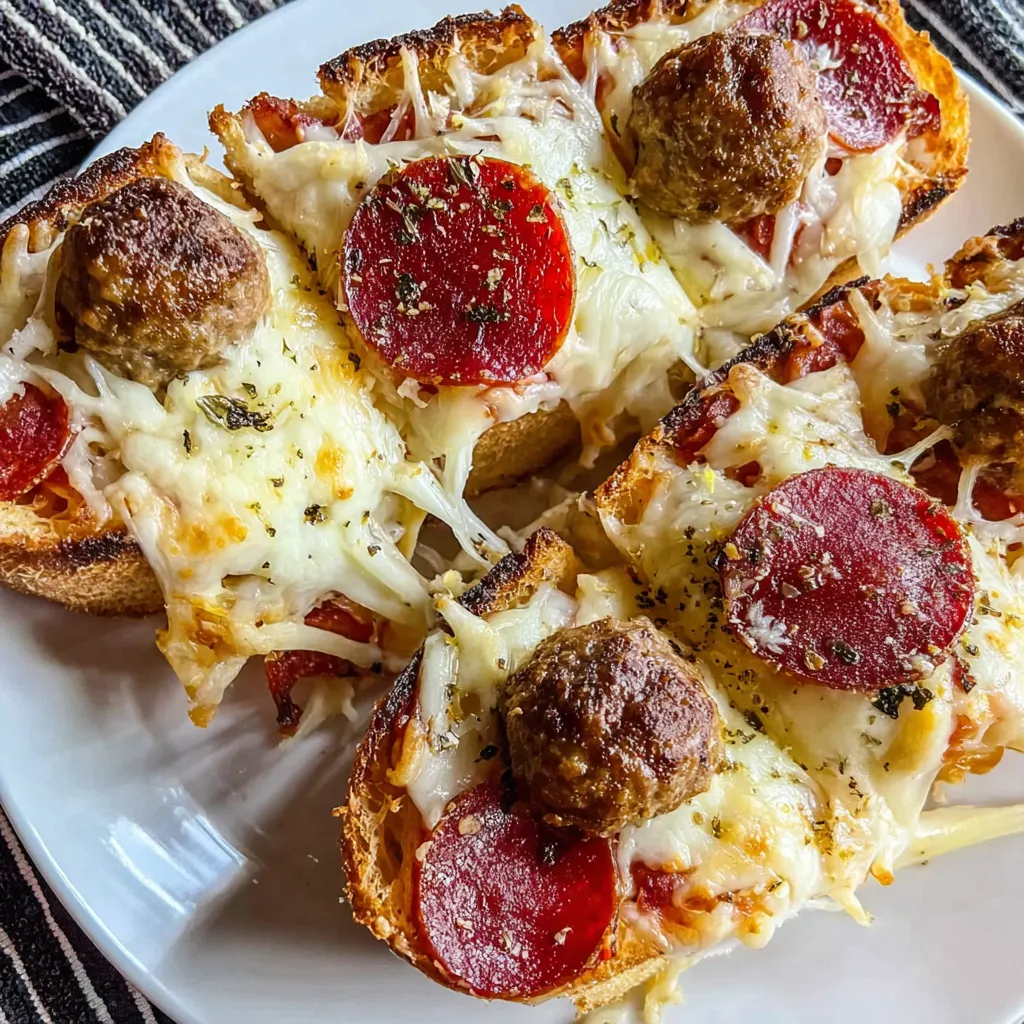 Eine Platte mit zwei Scheiben Pizza, die mit Käse, Pepperoni und Ballonis garniert sind.