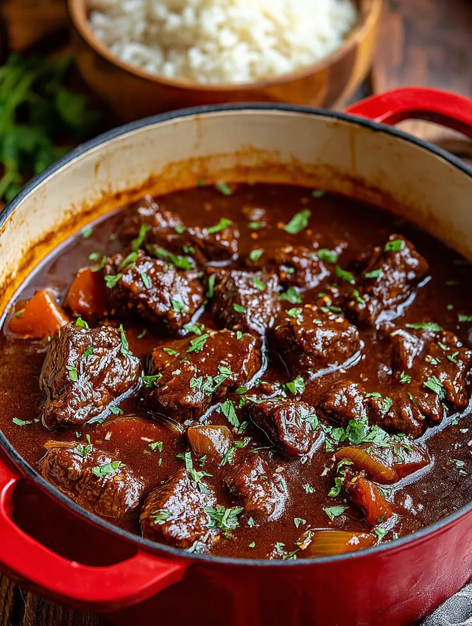 Ein Topf mit einer Mischung aus Fleisch, Zwiebeln und Gewürzen.