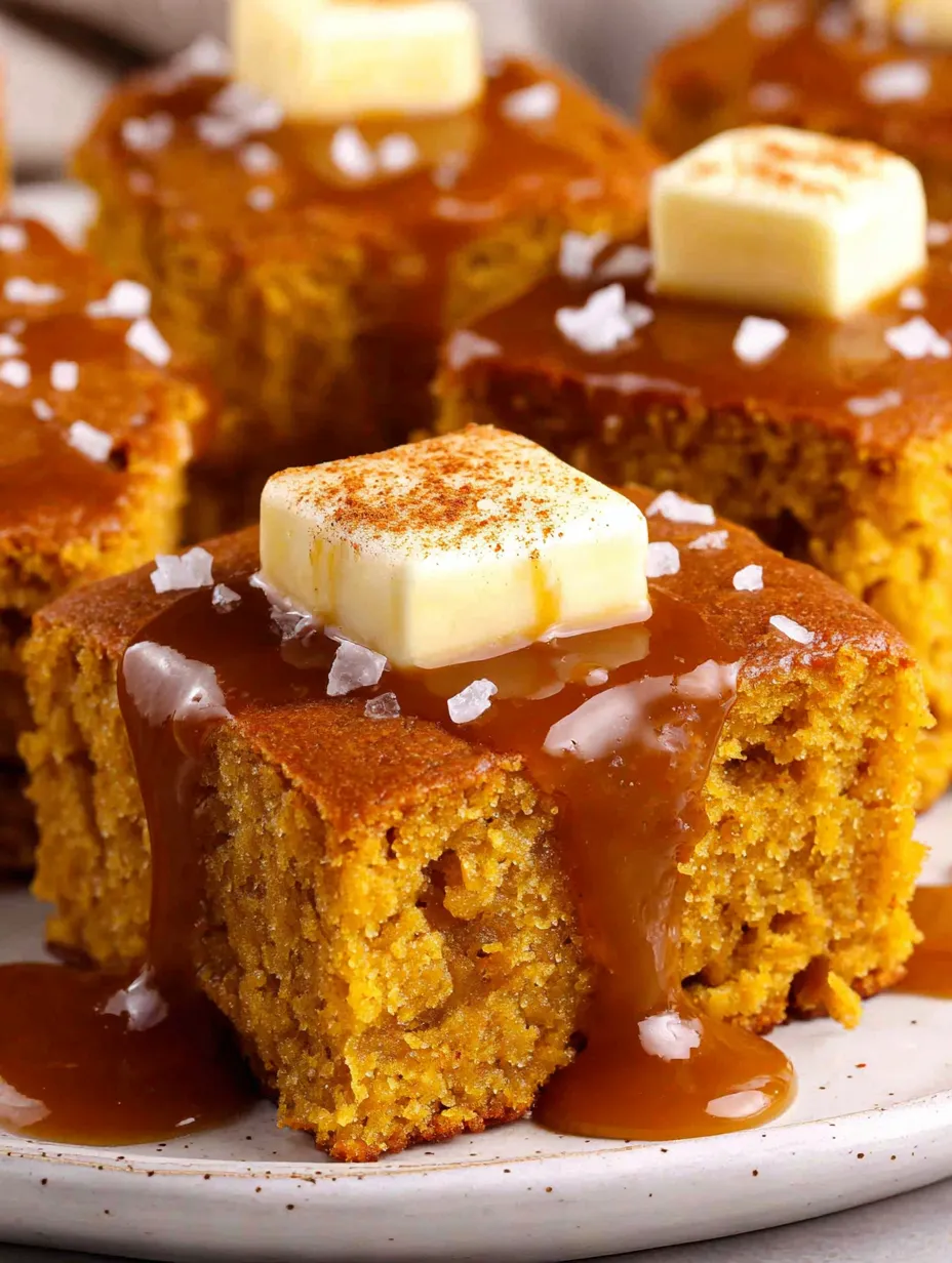 Eine Tafel mit einer Platte, auf der sich ein Stück Kuchen mit Butter und Karamell befindet.