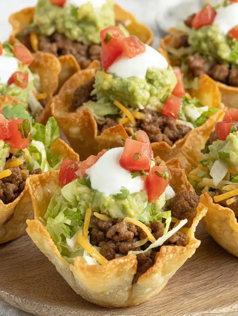 Ein Taco mit K&auml;se, Tomaten und Avocado in einem Taco-Halbkugel.