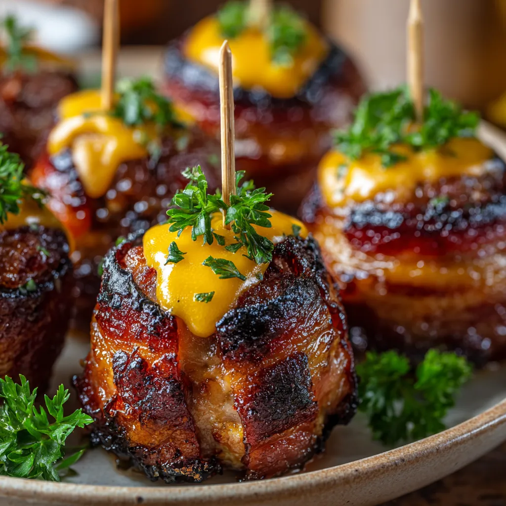 Eine Platte mit sechs kohlenstoffhaltigen Würstchen, die mit Ketchup und Zwiebeln garniert sind.
