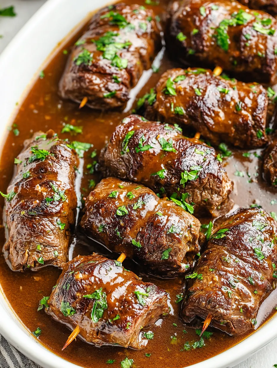 Ein Bild zeigt eine Sch&uuml;ssel mit gegrillten Steak-Schnitten, die in einer Sauce serviert werden. Die Steak-Schnitten sind in verschiedenen Gr&ouml;&szlig;en und Positionen, um eine interessante und appetitliche Pr&auml;sentation zu erzeugen.