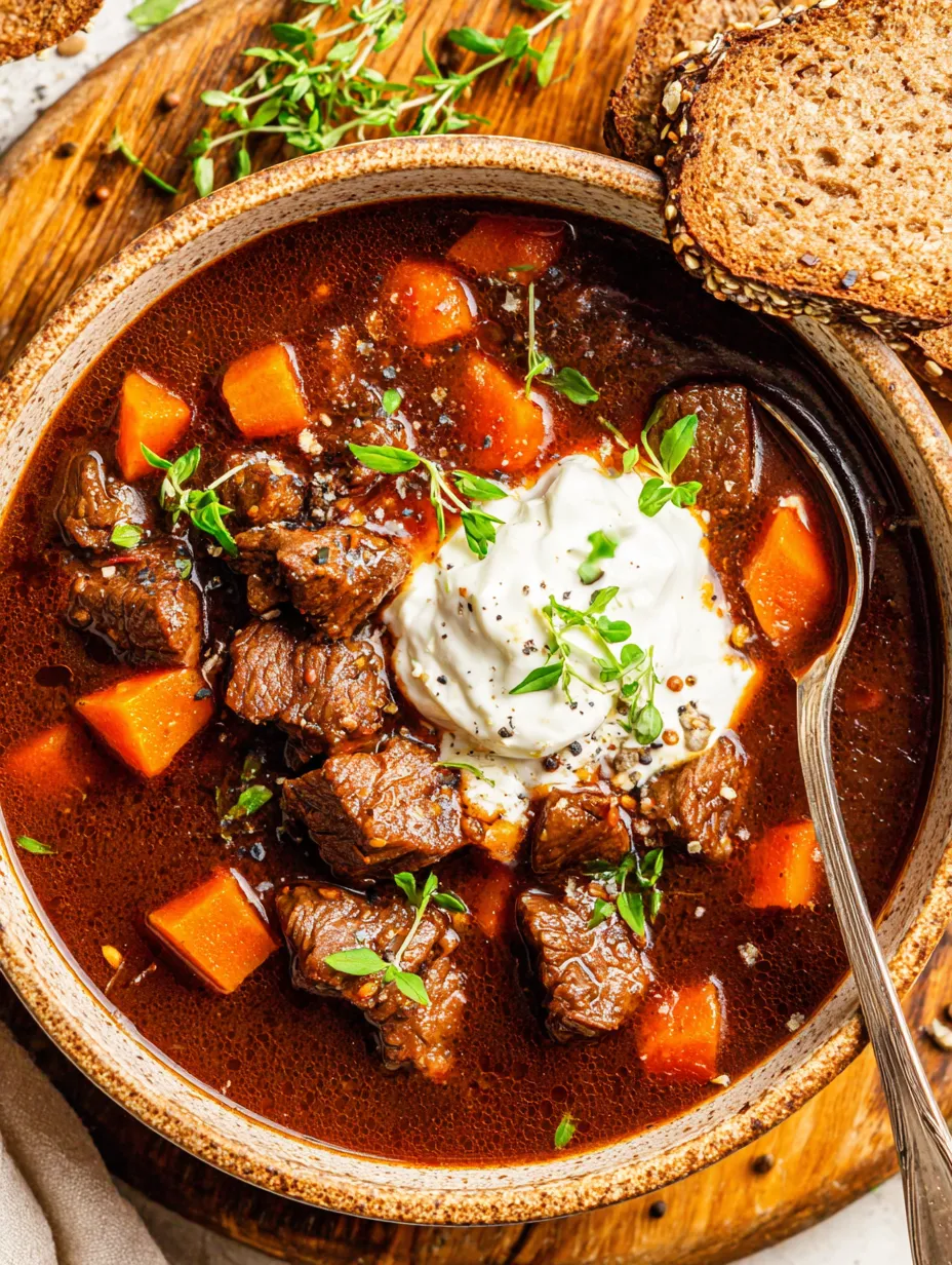 Ein Topf mit einer Mischung aus Fleisch, Gemüse und Kartoffeln.