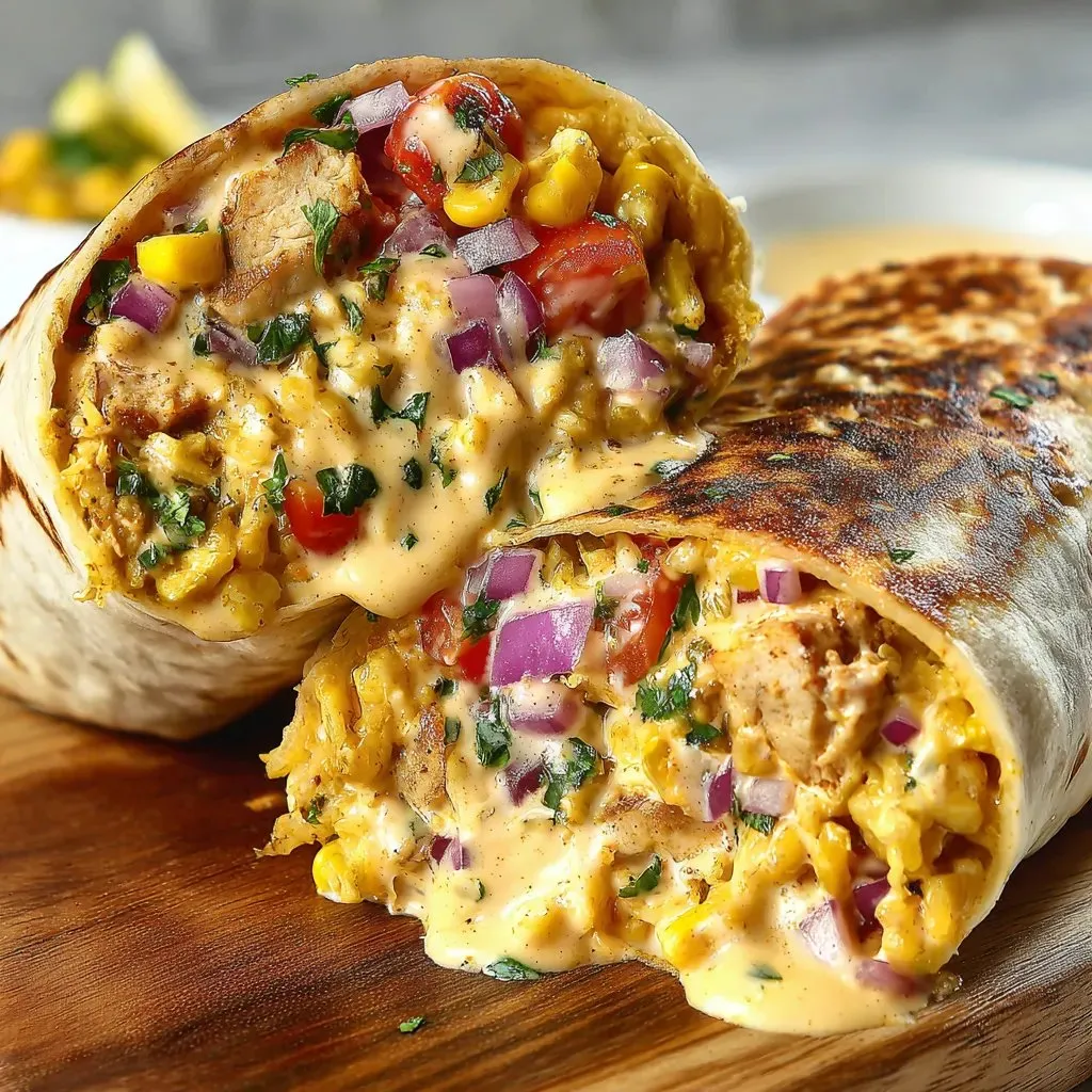 Ein Sandwich mit Käse, Tomaten, Zwiebeln und Kartoffeln auf einem Tisch.