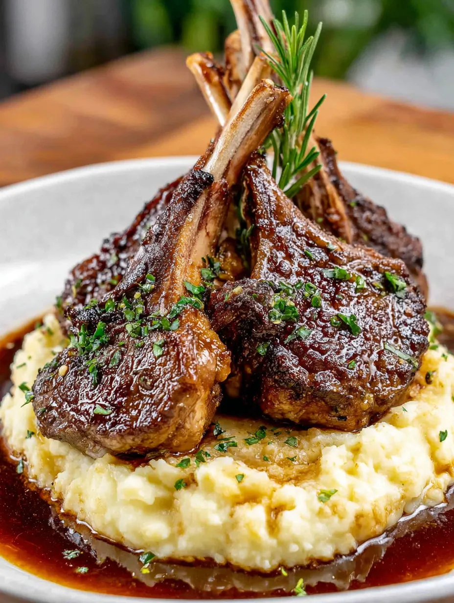 Eine Tasse mit gegrillten Steakchen, die auf einer Schüssel mit Kartoffeln und einer Zwiebel sitzen.