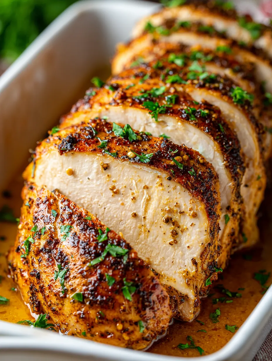 Ein Stück von Chicken mit Gewürzen und Kräutern, in einem Behälter.