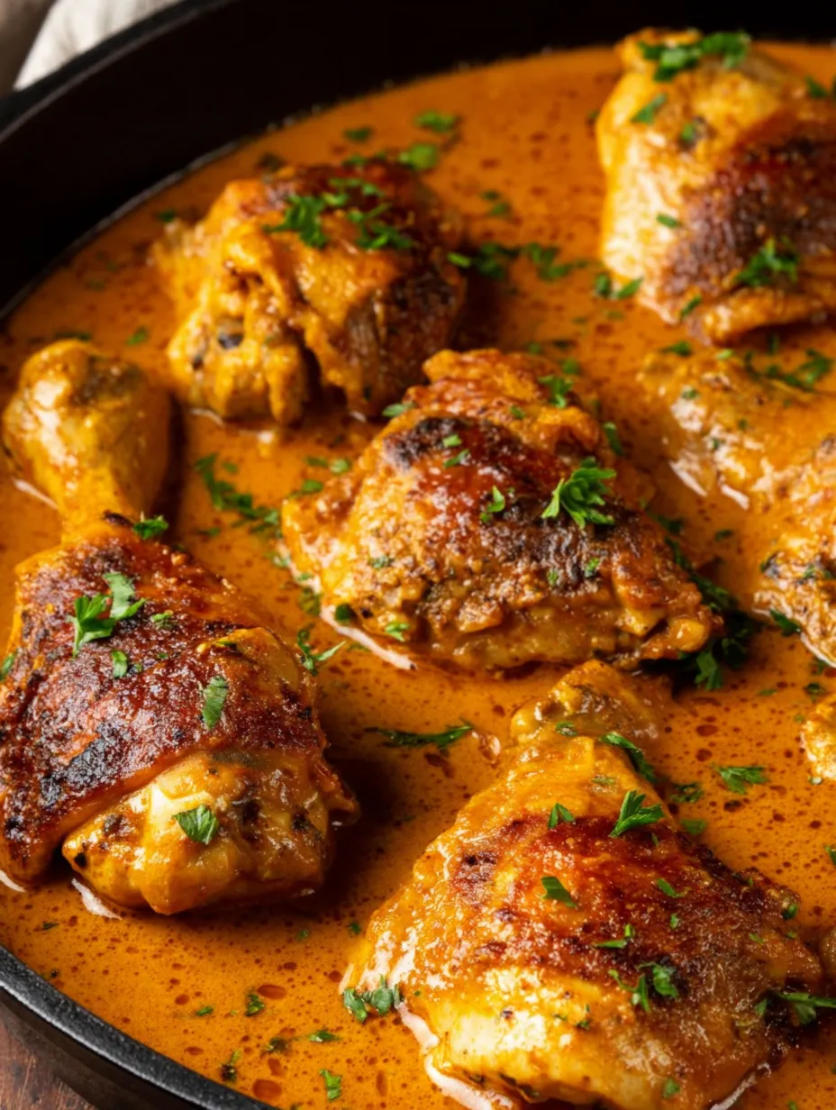 Eine Schüssel mit gegrillten Chicken-Stücken in einer Sauce.