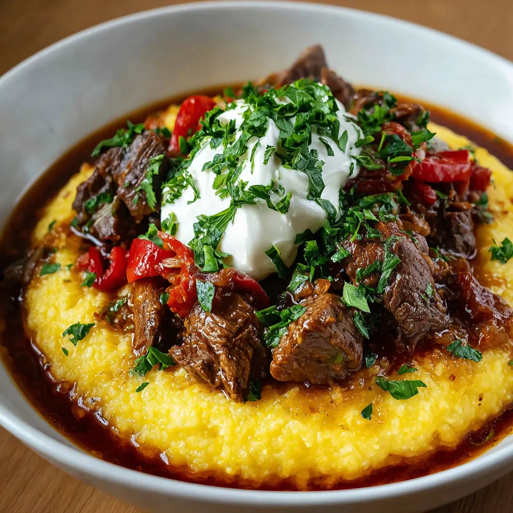 Ein weißes Plateau mit einer Mischung aus Fleisch, Käse, Tomaten und Zwiebeln.