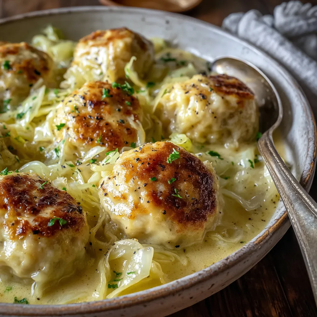 Ein Teller mit Kartoffeln und Zwiebeln.