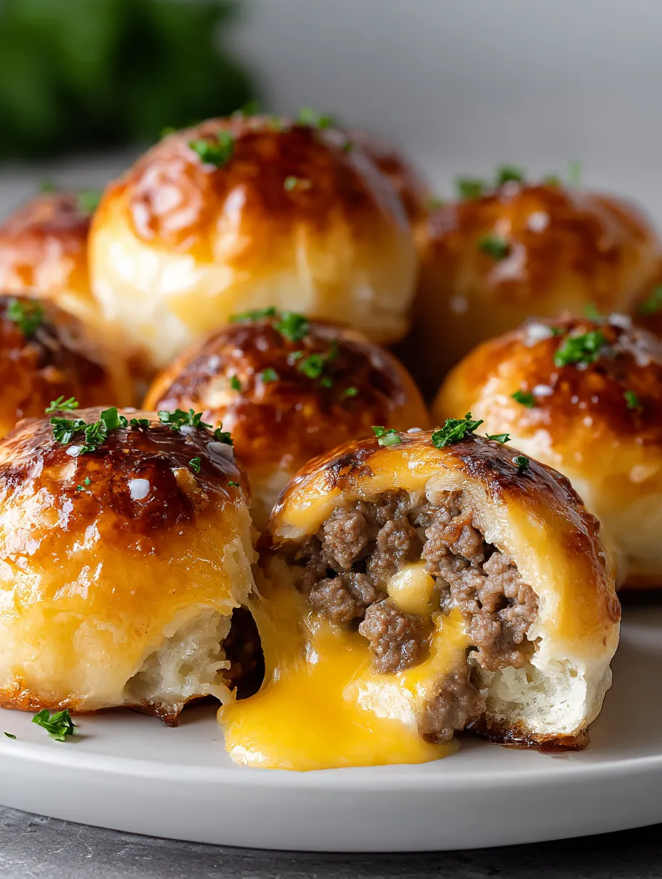 Eine Platte mit sechs gegrillten Käsekugeln, die mit grünen Zwiebeln garniert sind.