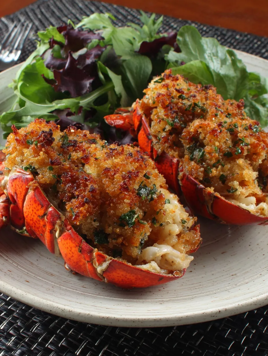 Ein Plate mit zwei frisch zubereiteten Krebse, die mit Salat und Pasta garniert sind.