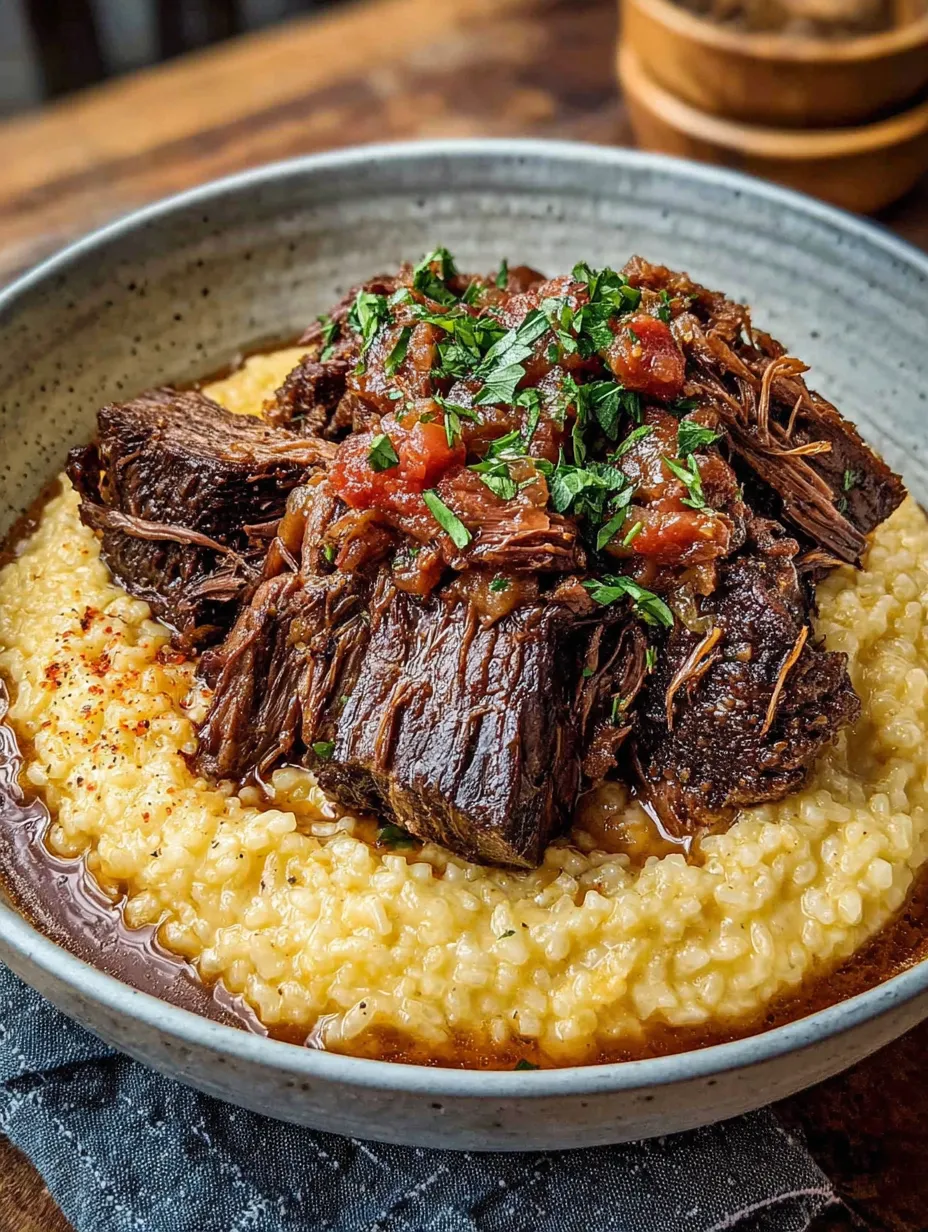 Ein Schüssel mit Pudding und Fleisch.