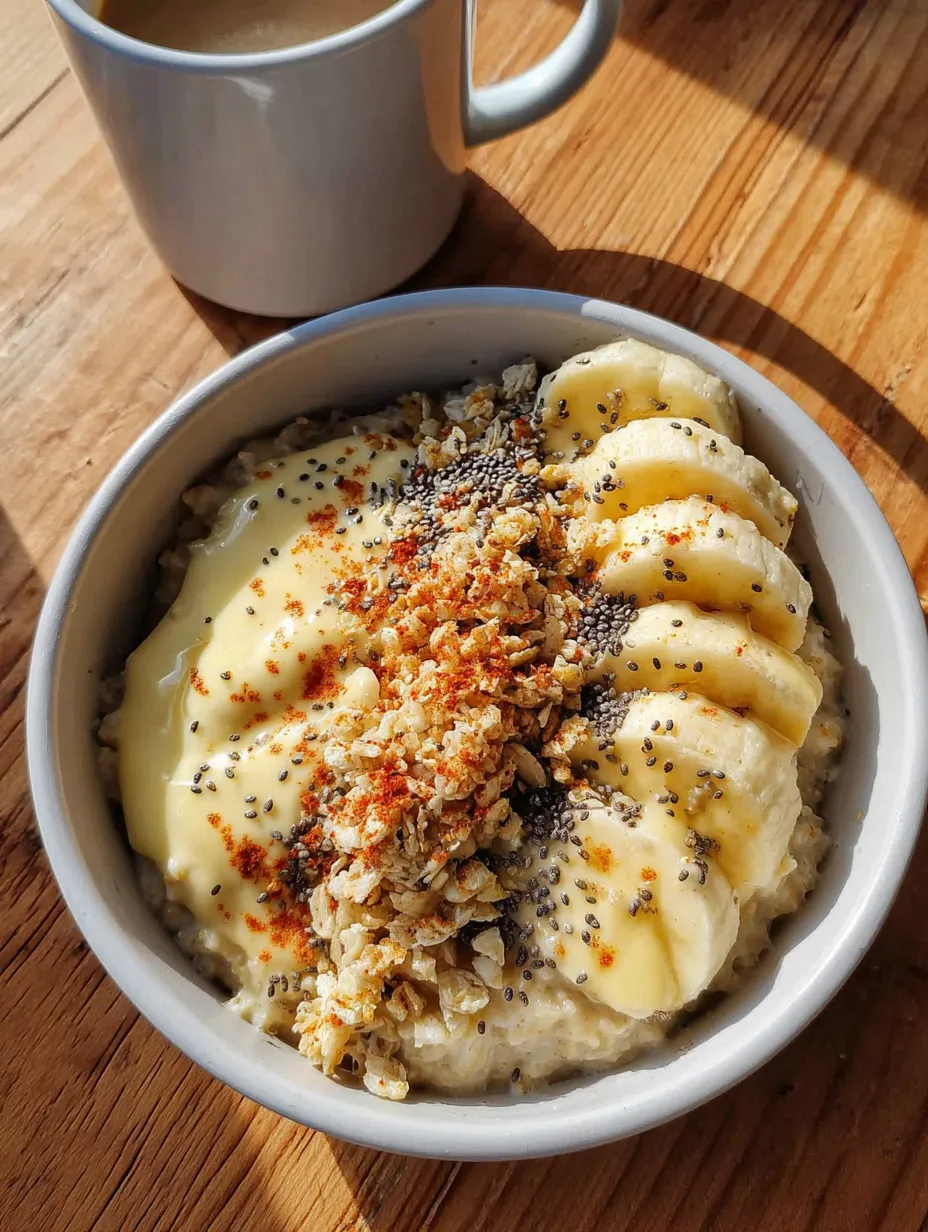 Ein weißer Teller mit Bananen, Nüssen und Milch.