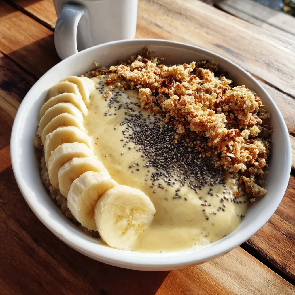 Ein weißer Teller mit Bananen, Nüssen und Milch.