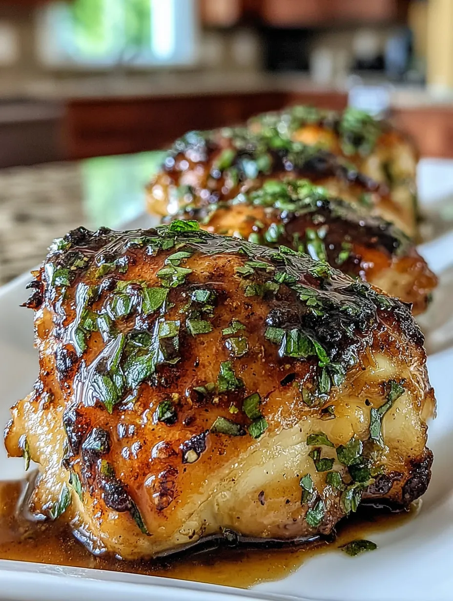 Zwei gegrillte Steaks mit grünem Zwieback und Sauce auf einem Teller.