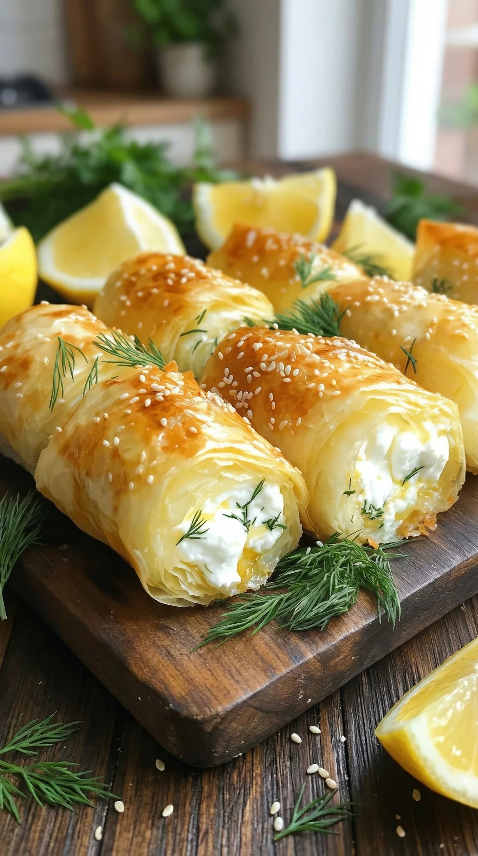 Ein paar Oven Fried Feta Rolls, die knusprig und lecker genießen.