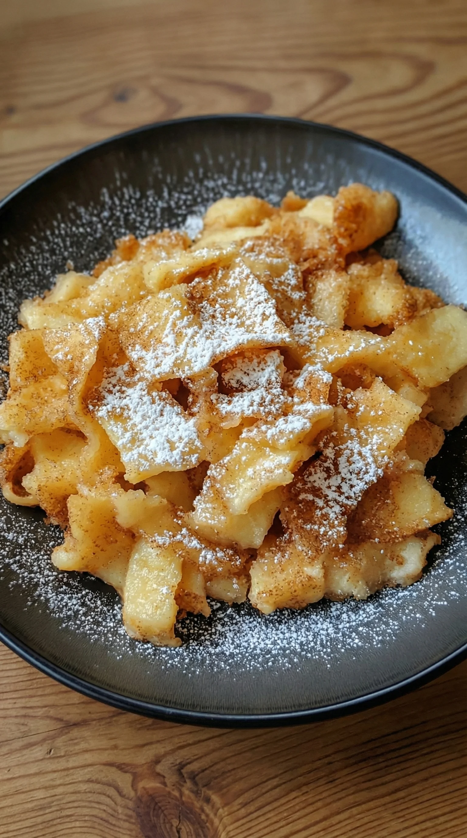 Eine Schüssel mit Zimt Kaiserschmarrn.