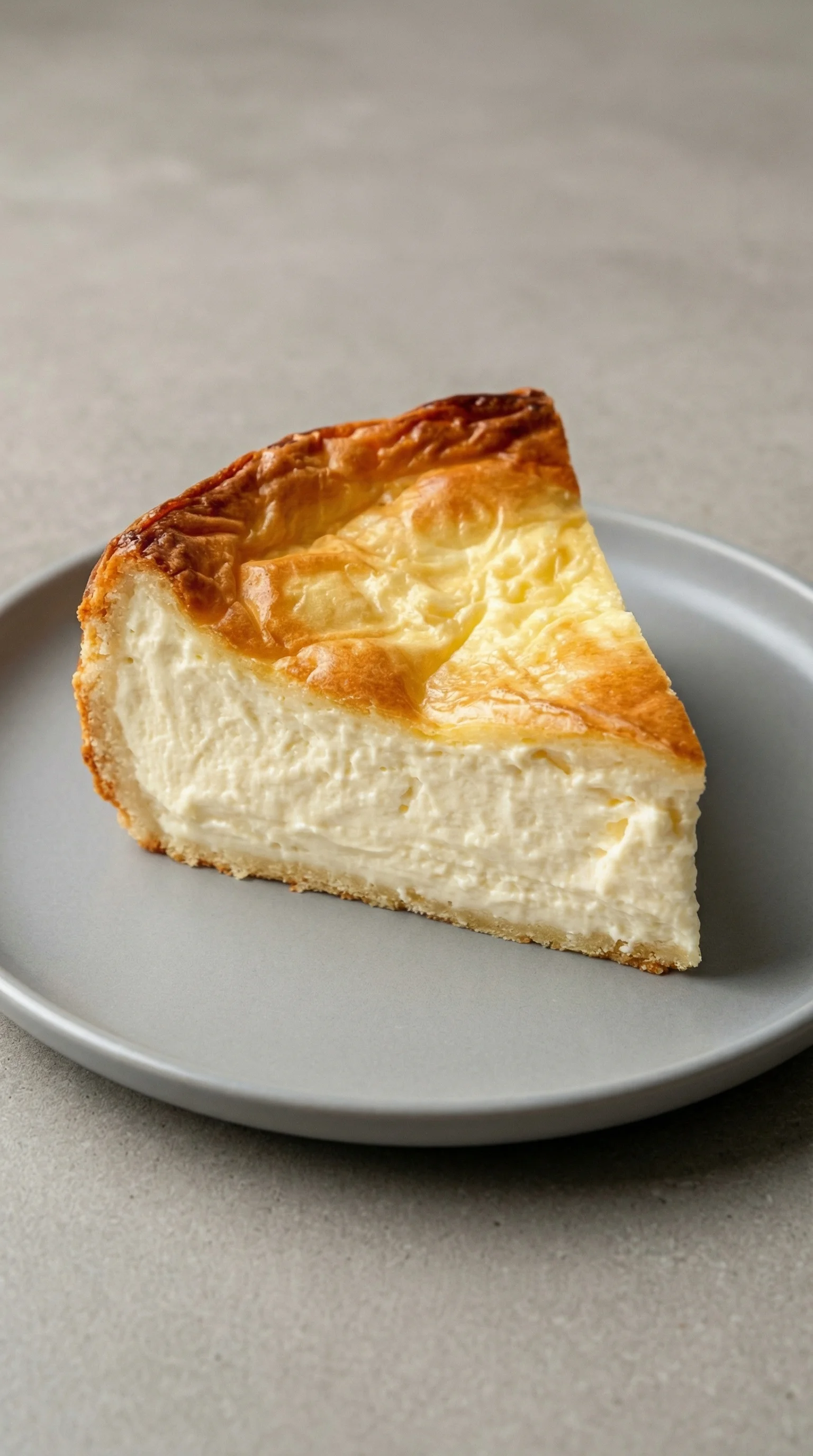 Ein St&uuml;ck K&auml;sekuchen auf einem Plate.