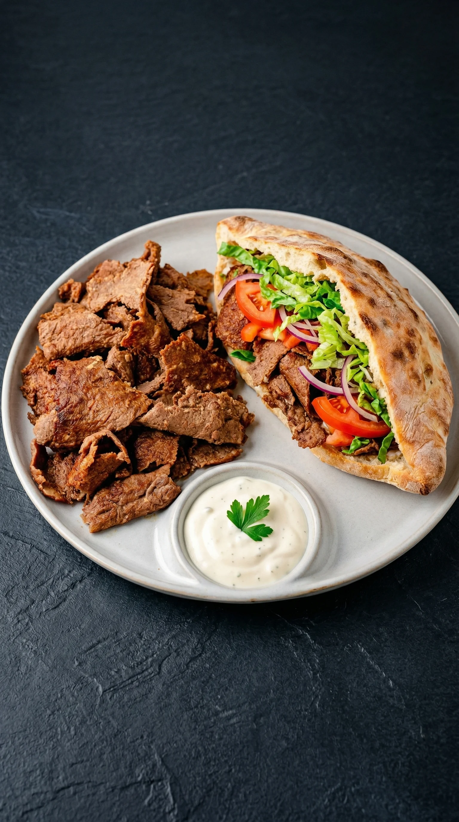 Ein Döner aus dem Ofen auf einem Backpapier.