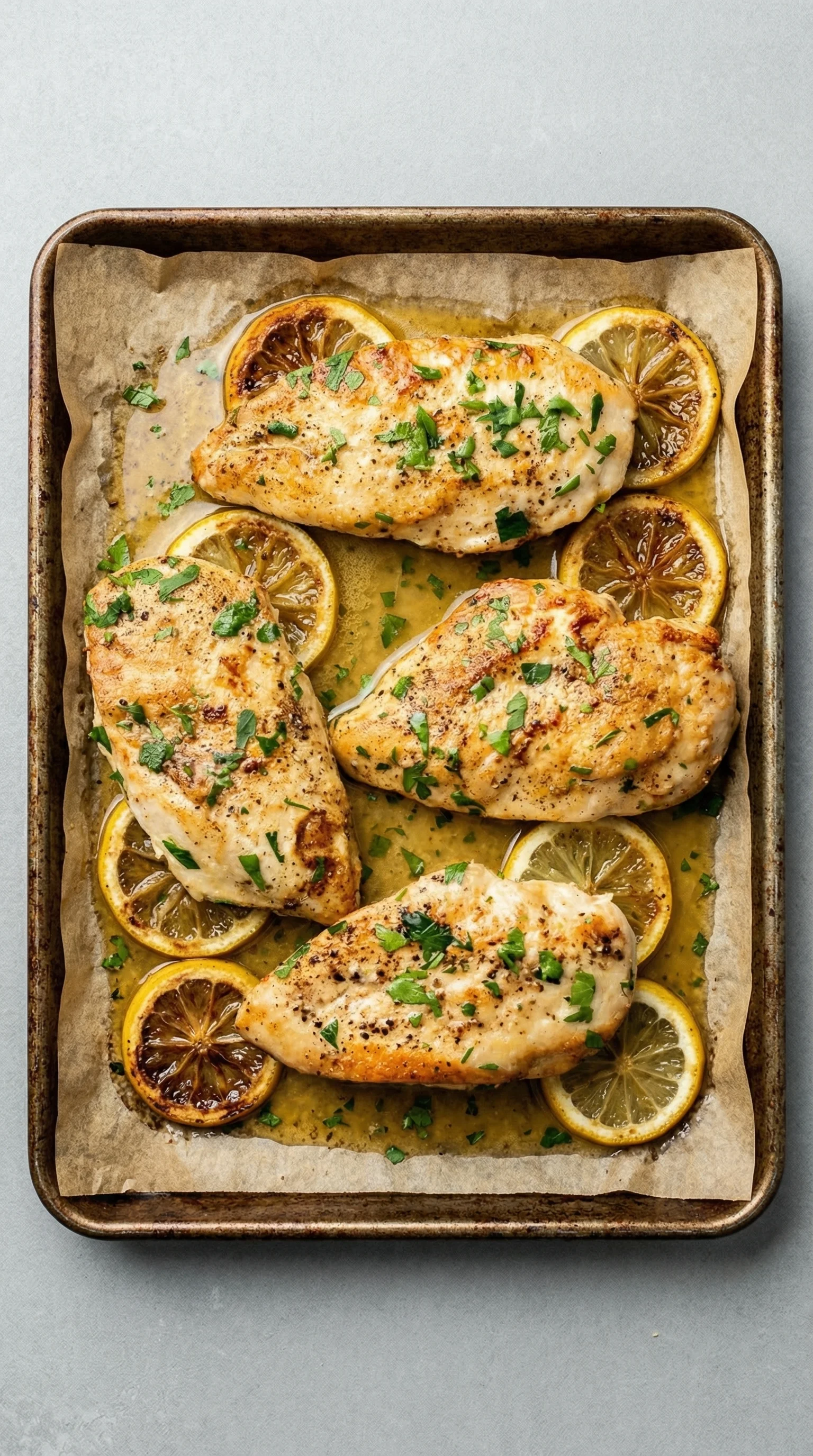 Saftiges Backpapier-Hähnchen mit Knoblauchbutter.