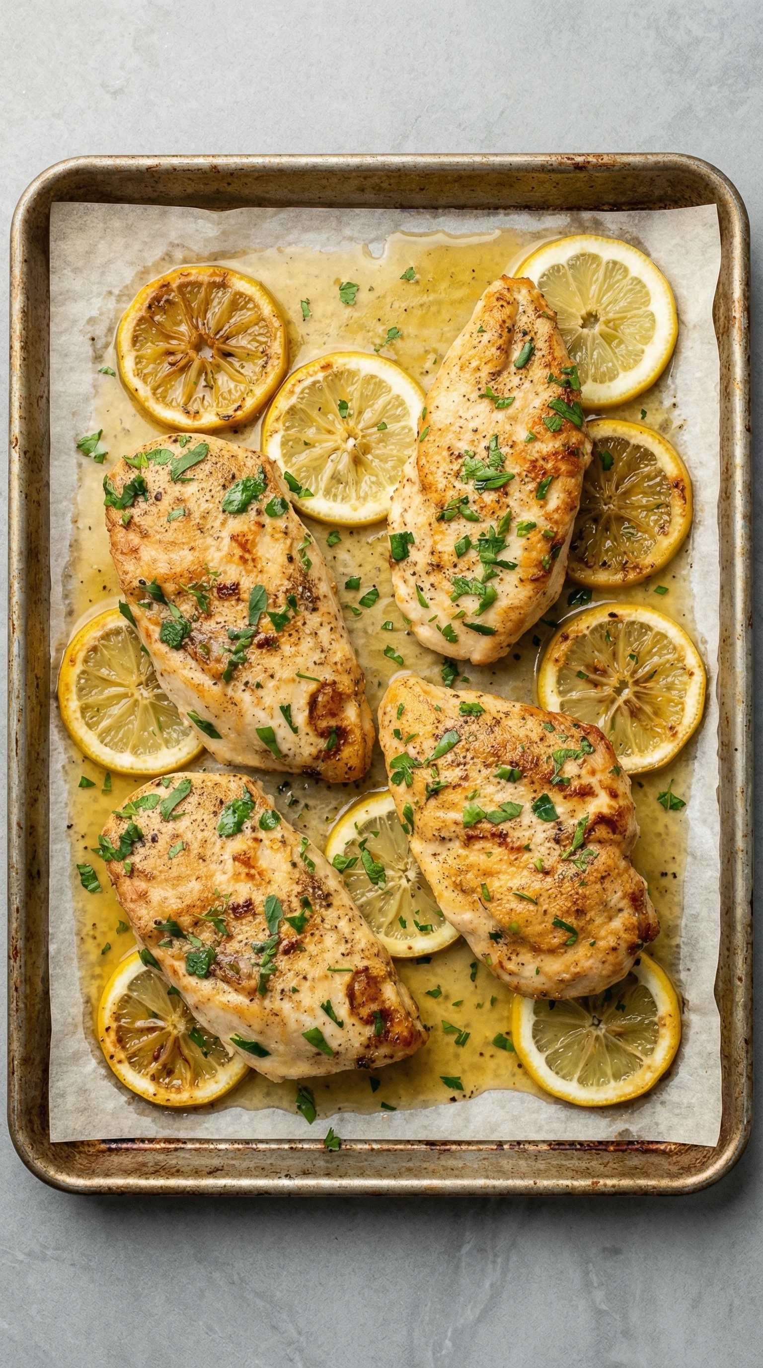 Saftiges Backpapier-Hähnchen mit Knoblauchbutter.