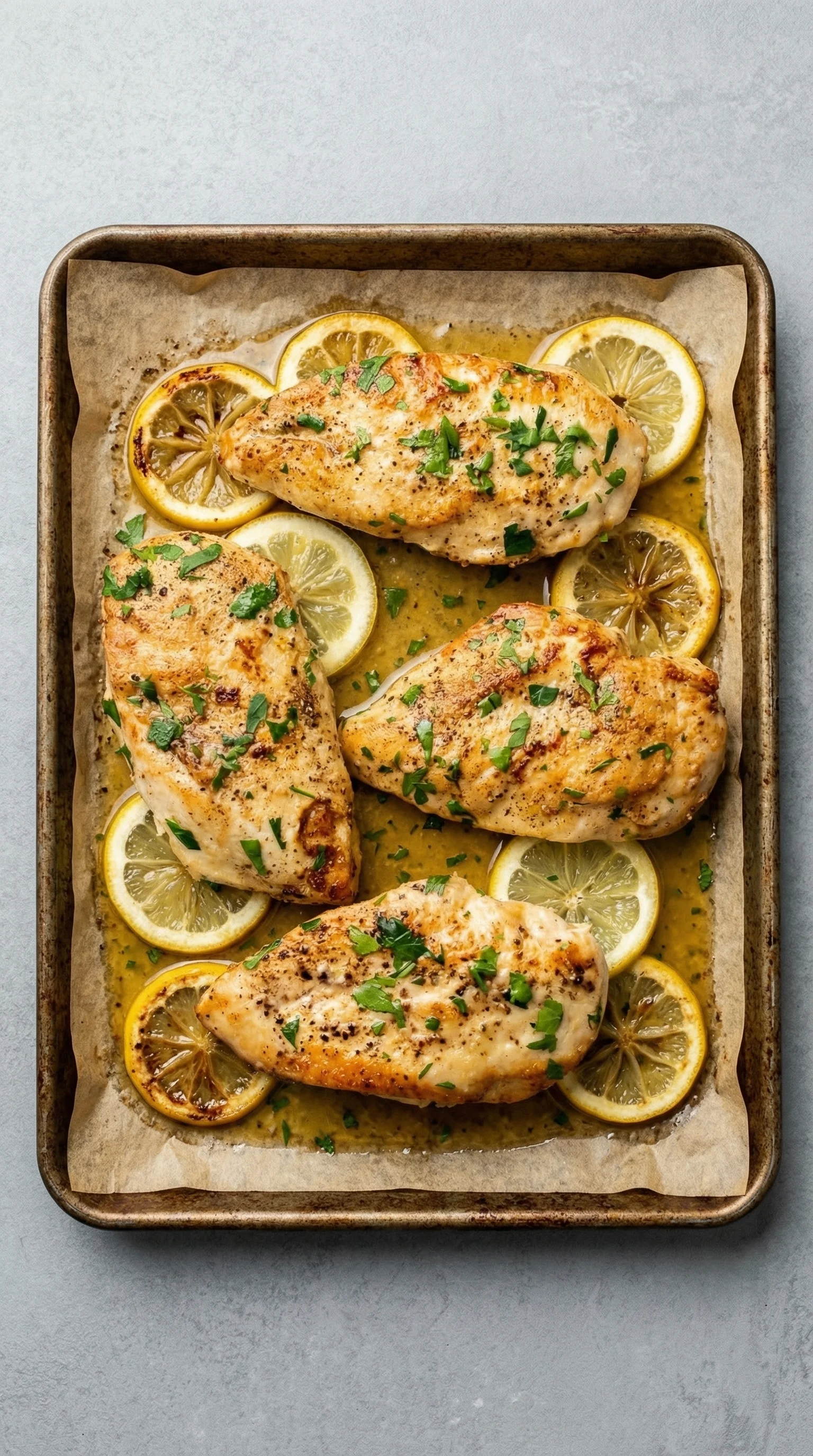 Saftiges Backpapier-Hähnchen mit Knoblauchbutter.