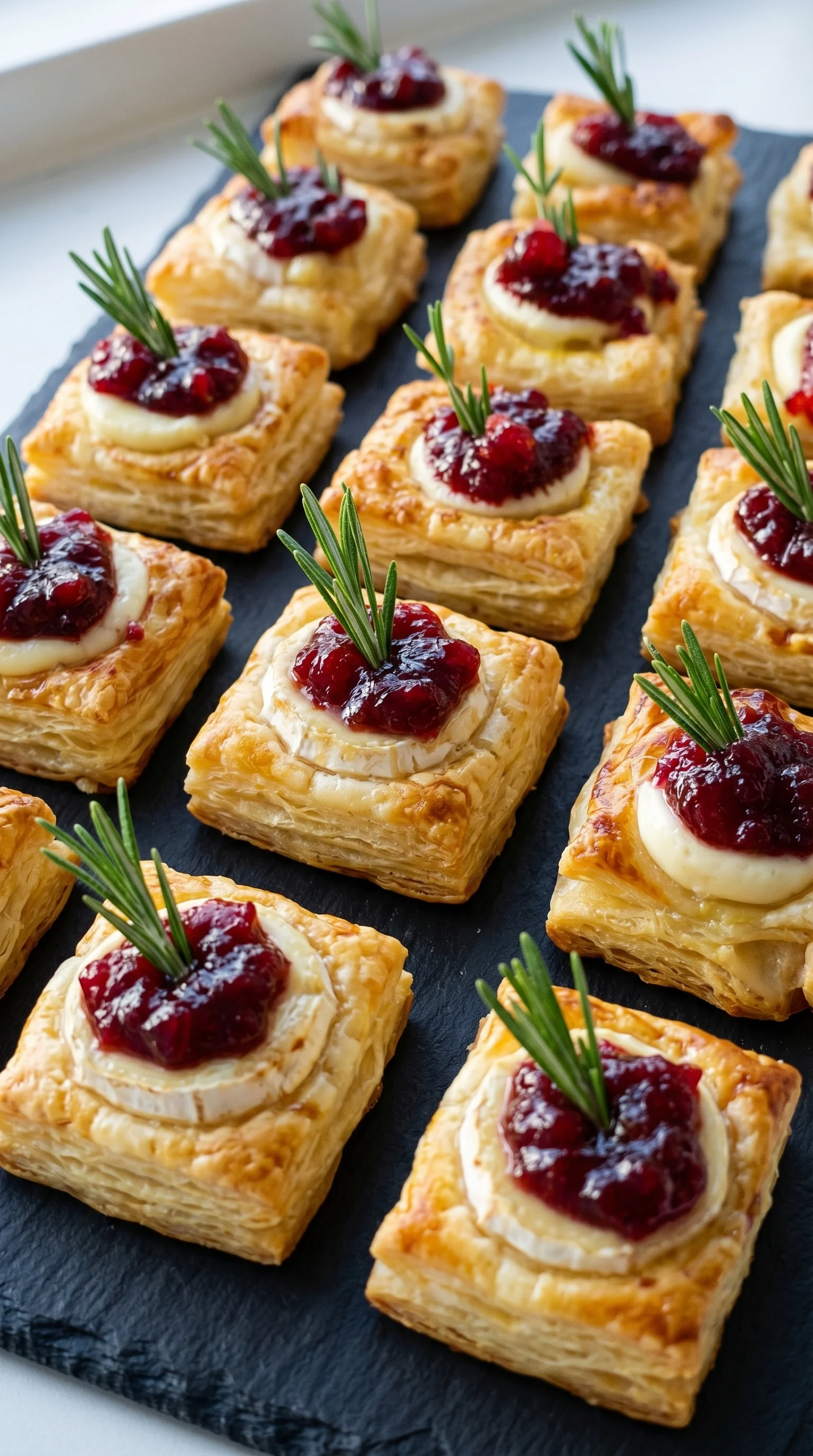 A plate of pastries with a green toothpick in them.