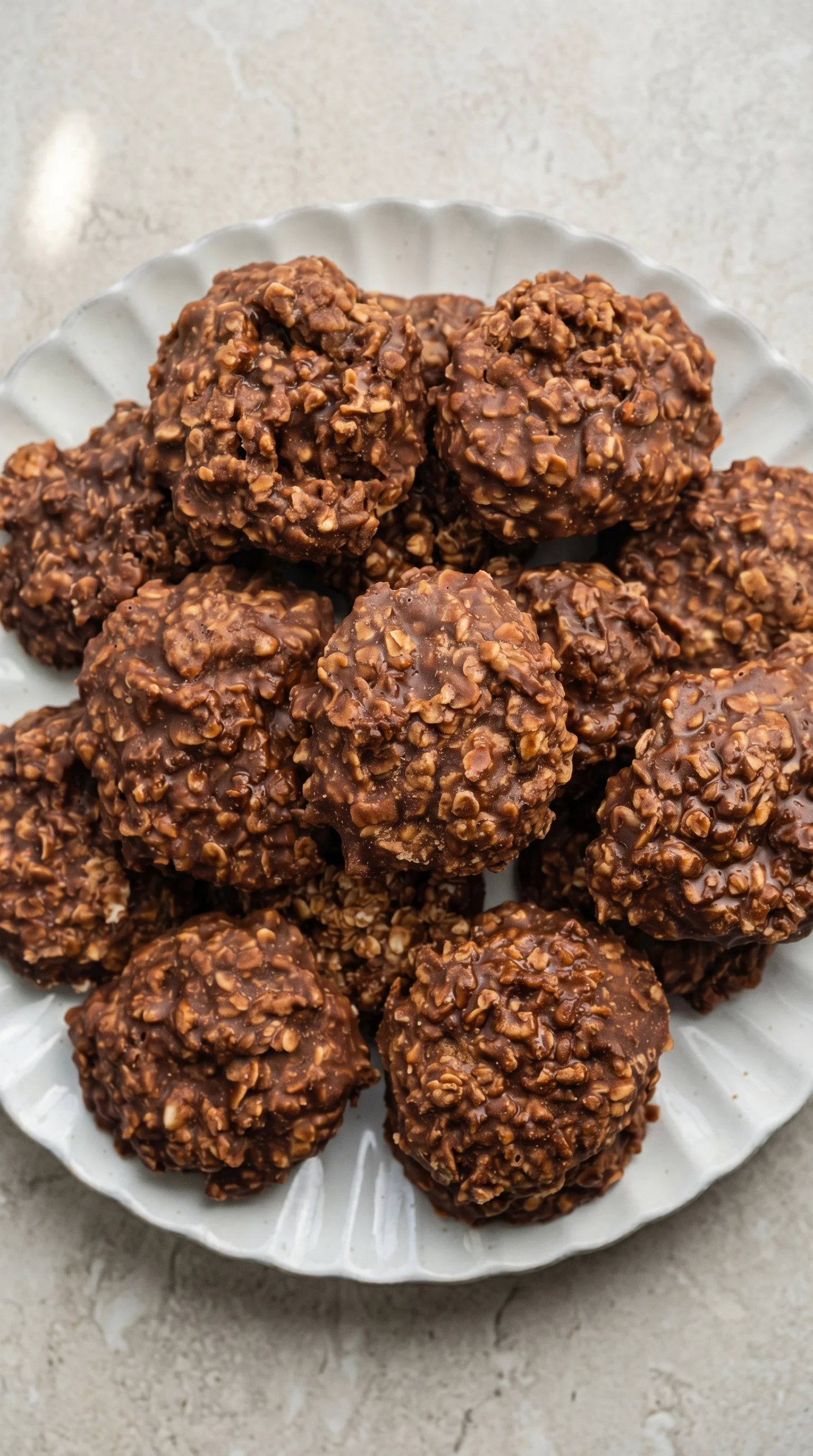 A plate of Nutella No-Bake-Kekse.