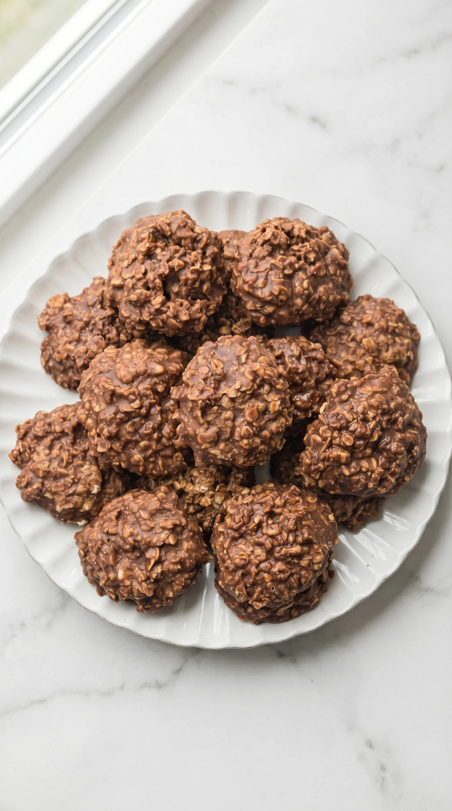 A plate of Nutella No-Bake-Kekse.