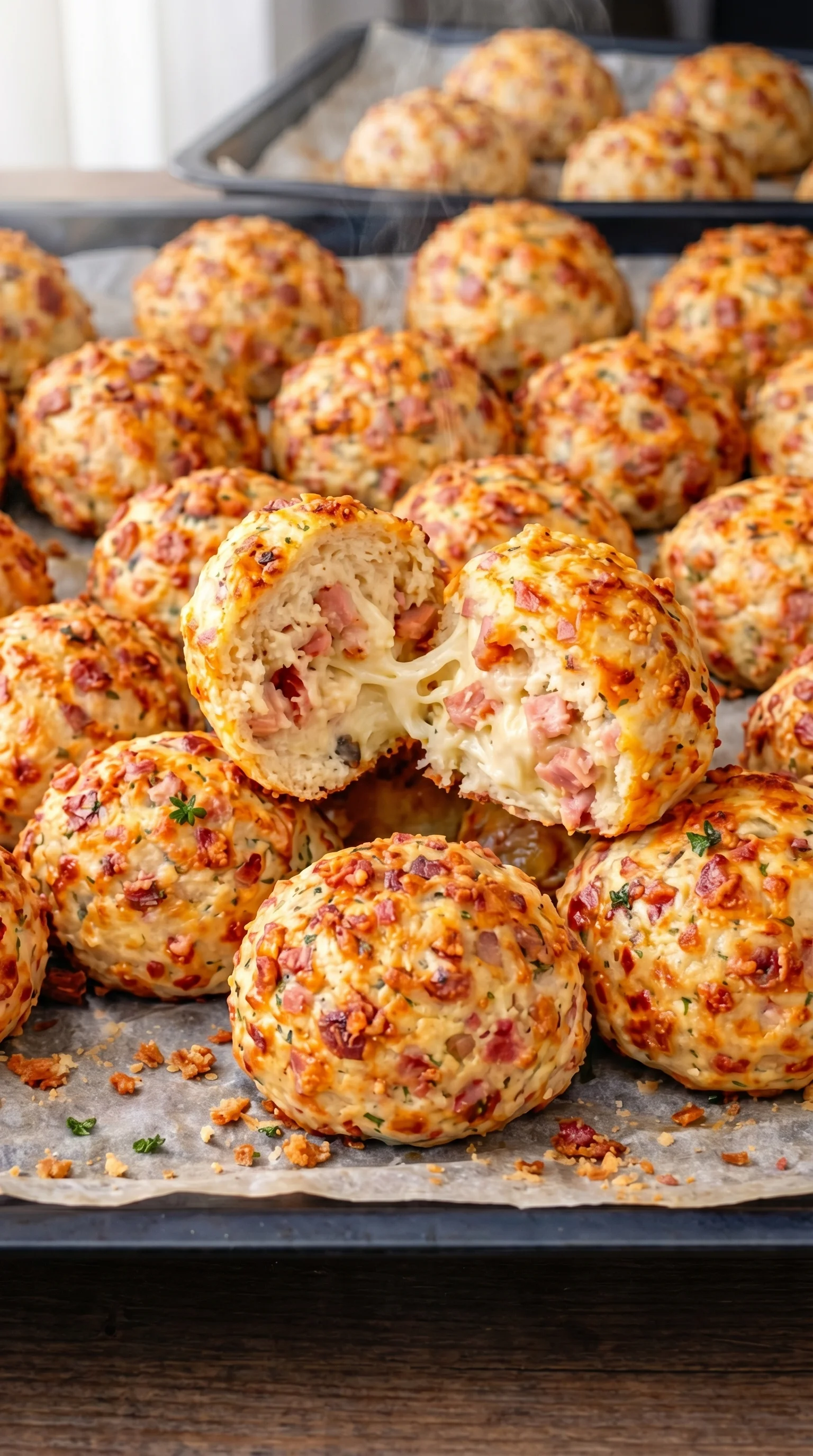 A plate of cheese and bacon balls.