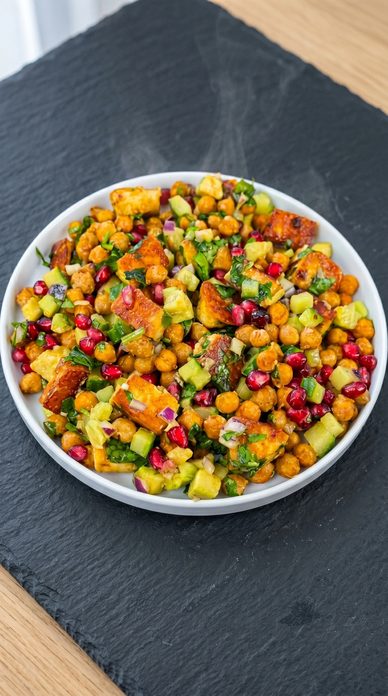 A bowl of food with a variety of ingredients.