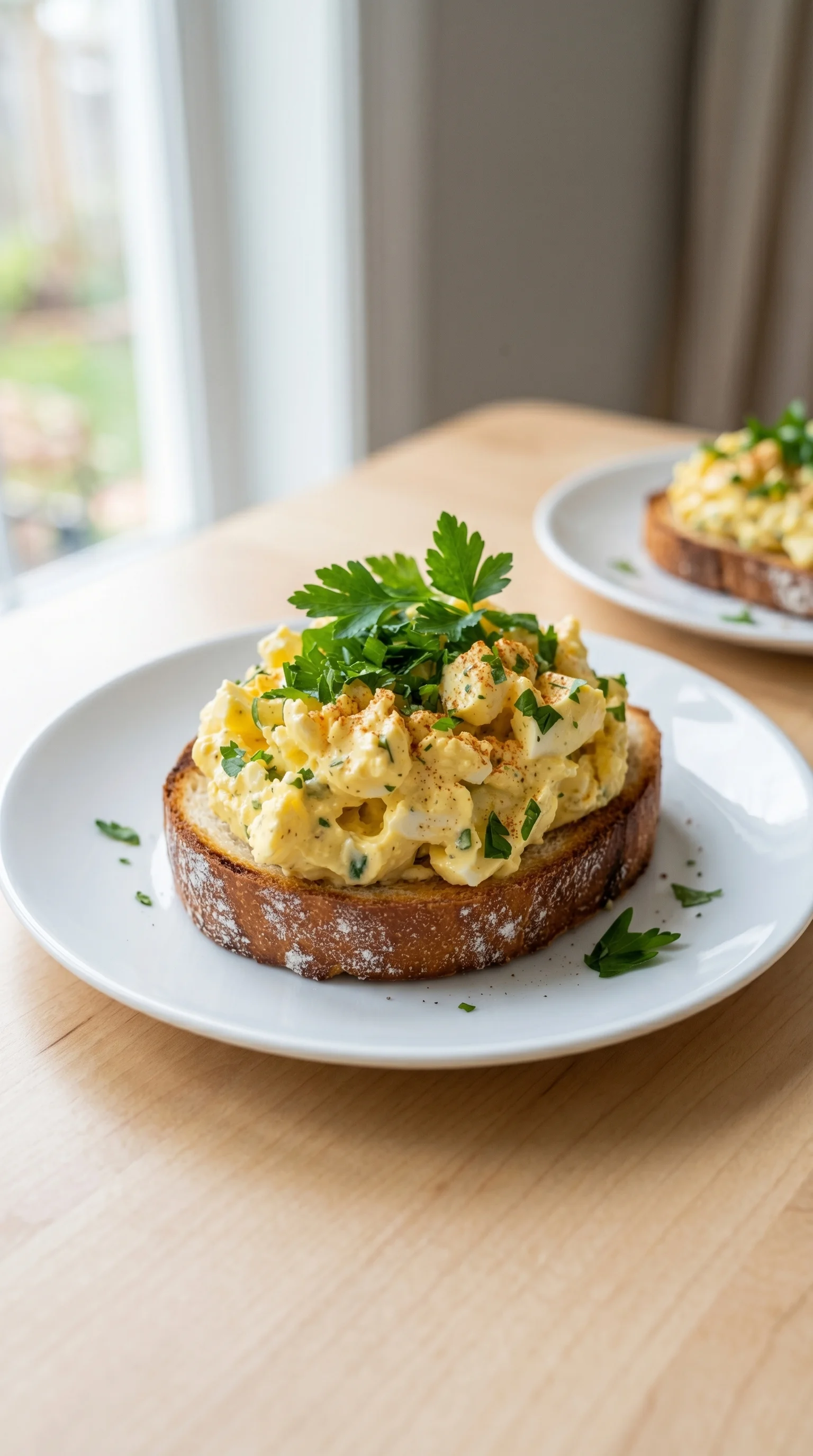 A plate of eggs on toast.