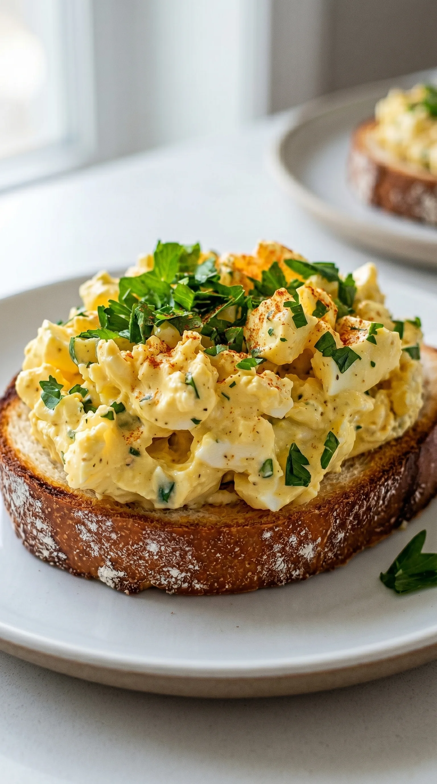 A plate of scrambled eggs on toast.