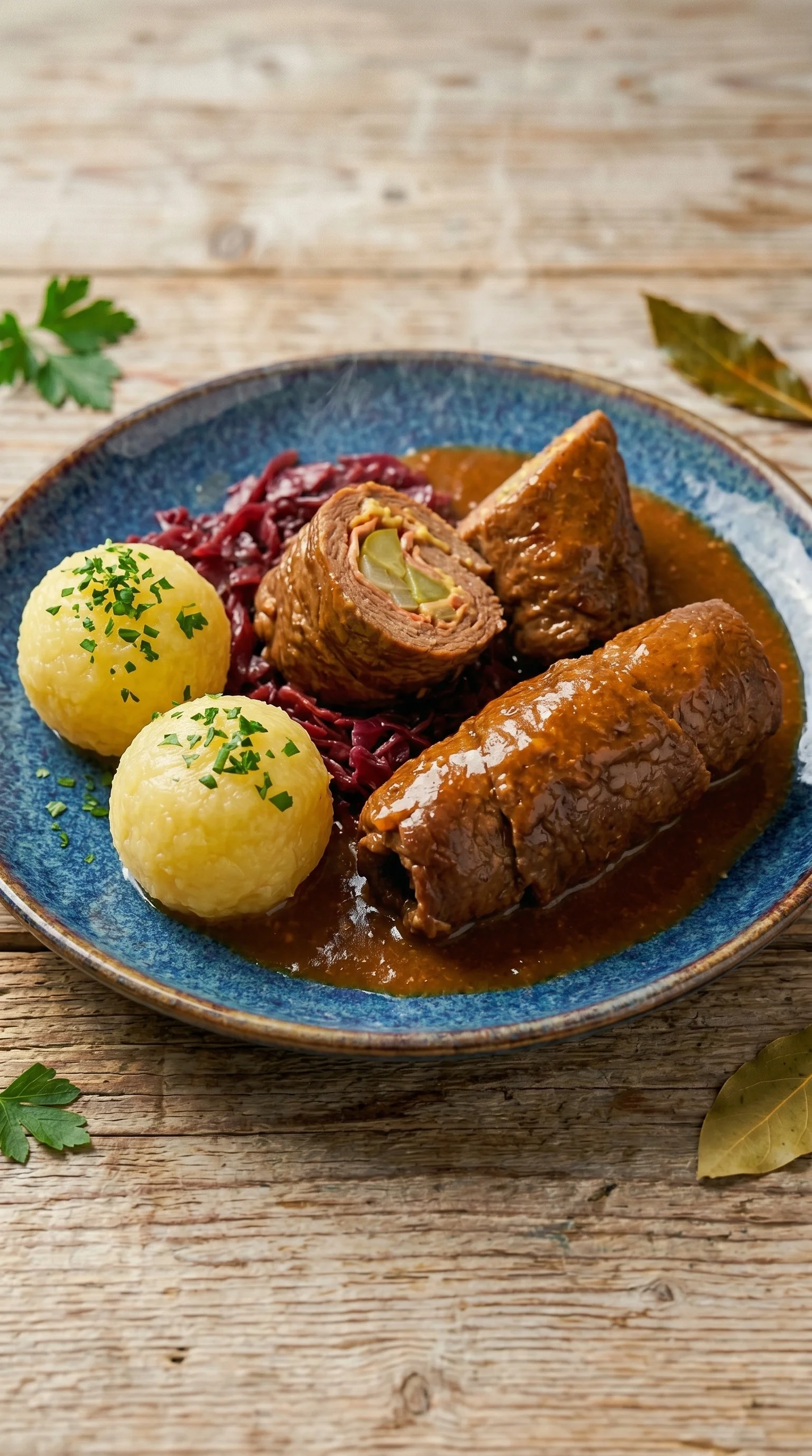 A plate of German sausages and potatoes.