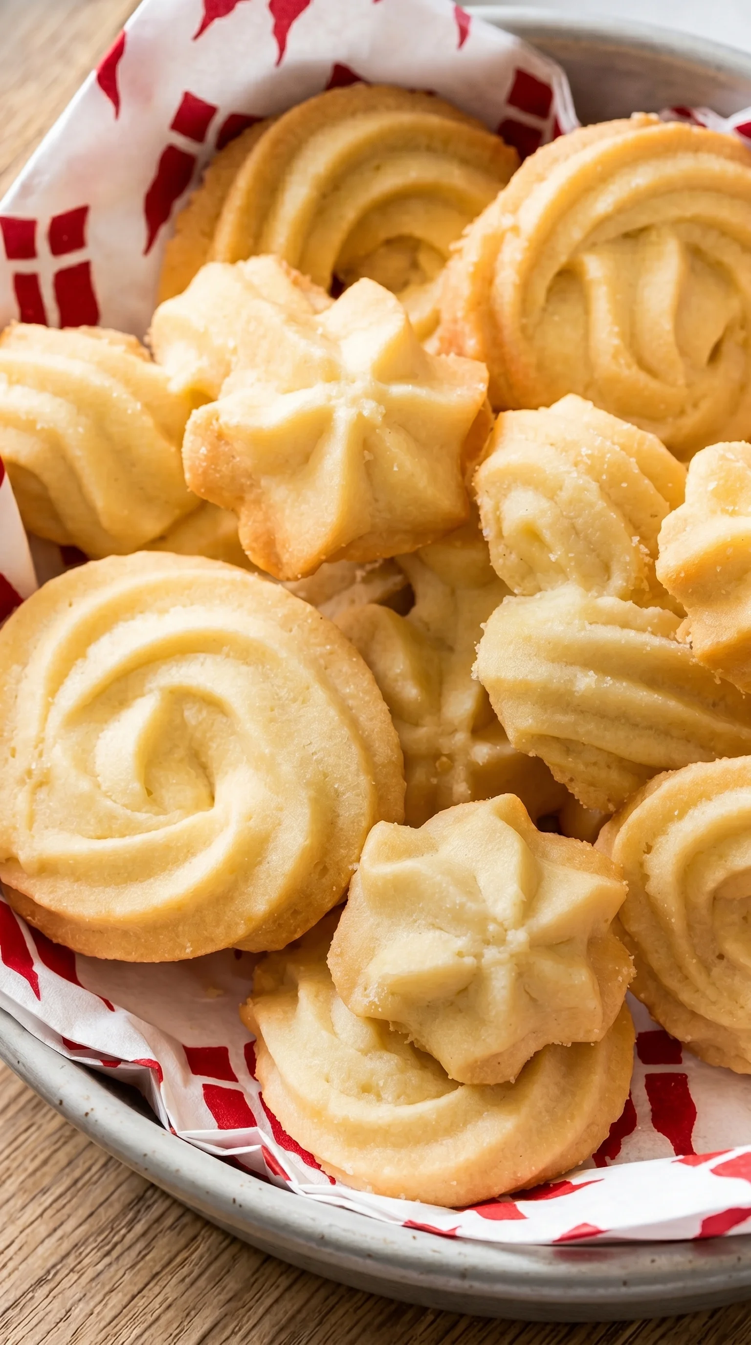 A basket of Danish cookies.