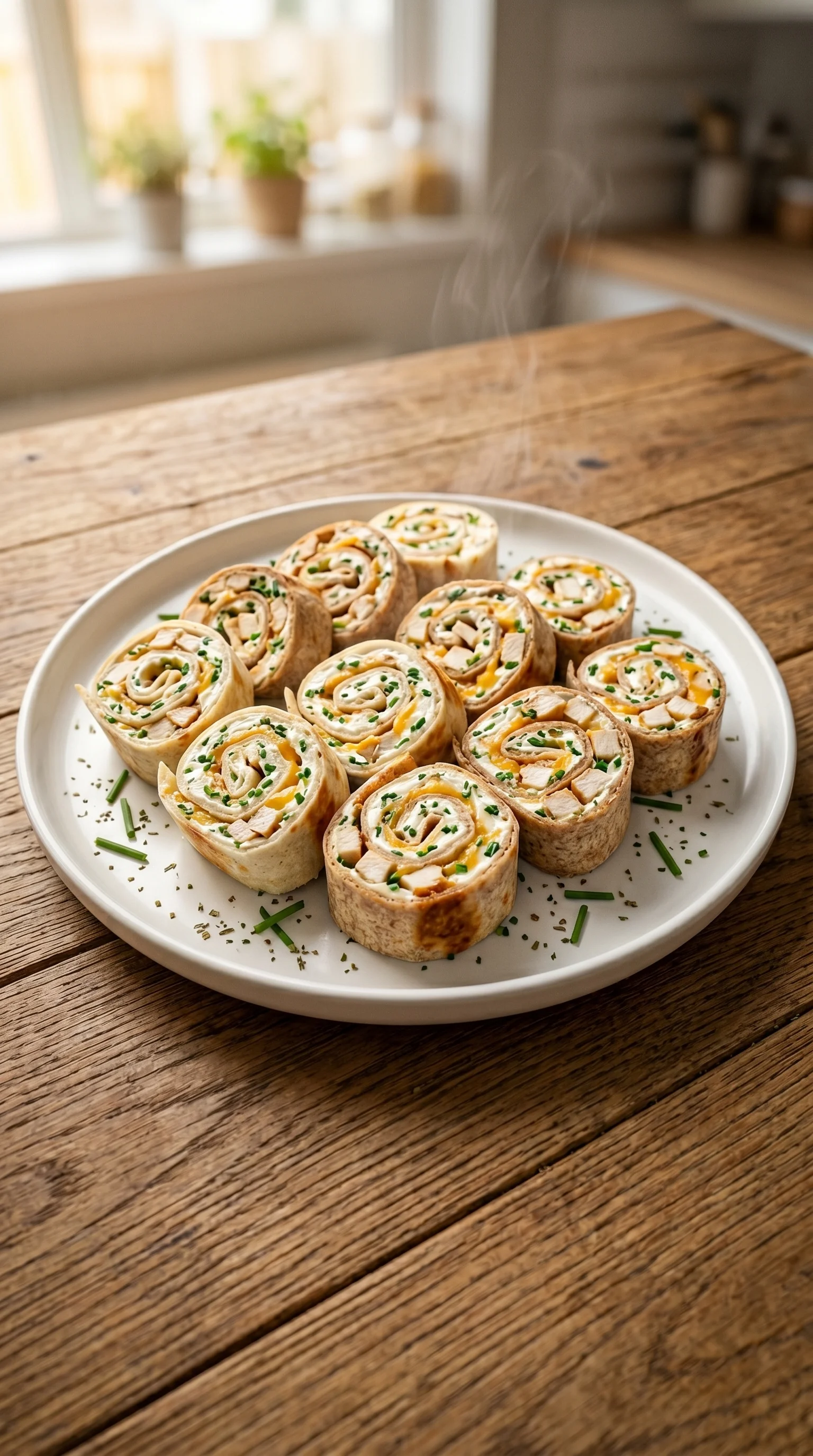 A plate of Frischkäse Roll Ups.