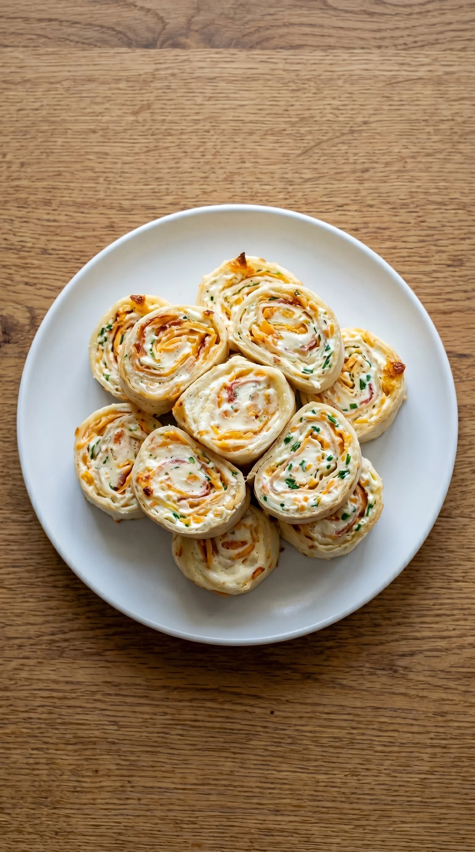 A plate of Frischkäse Roll Ups.
