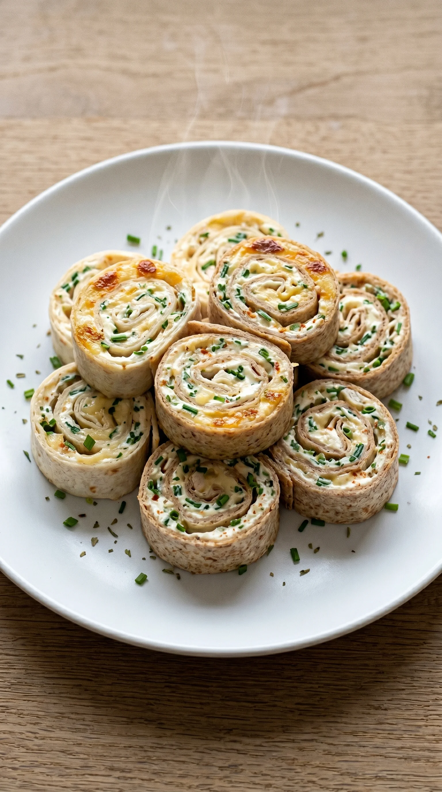 A plate of Frischkäse Roll Ups.