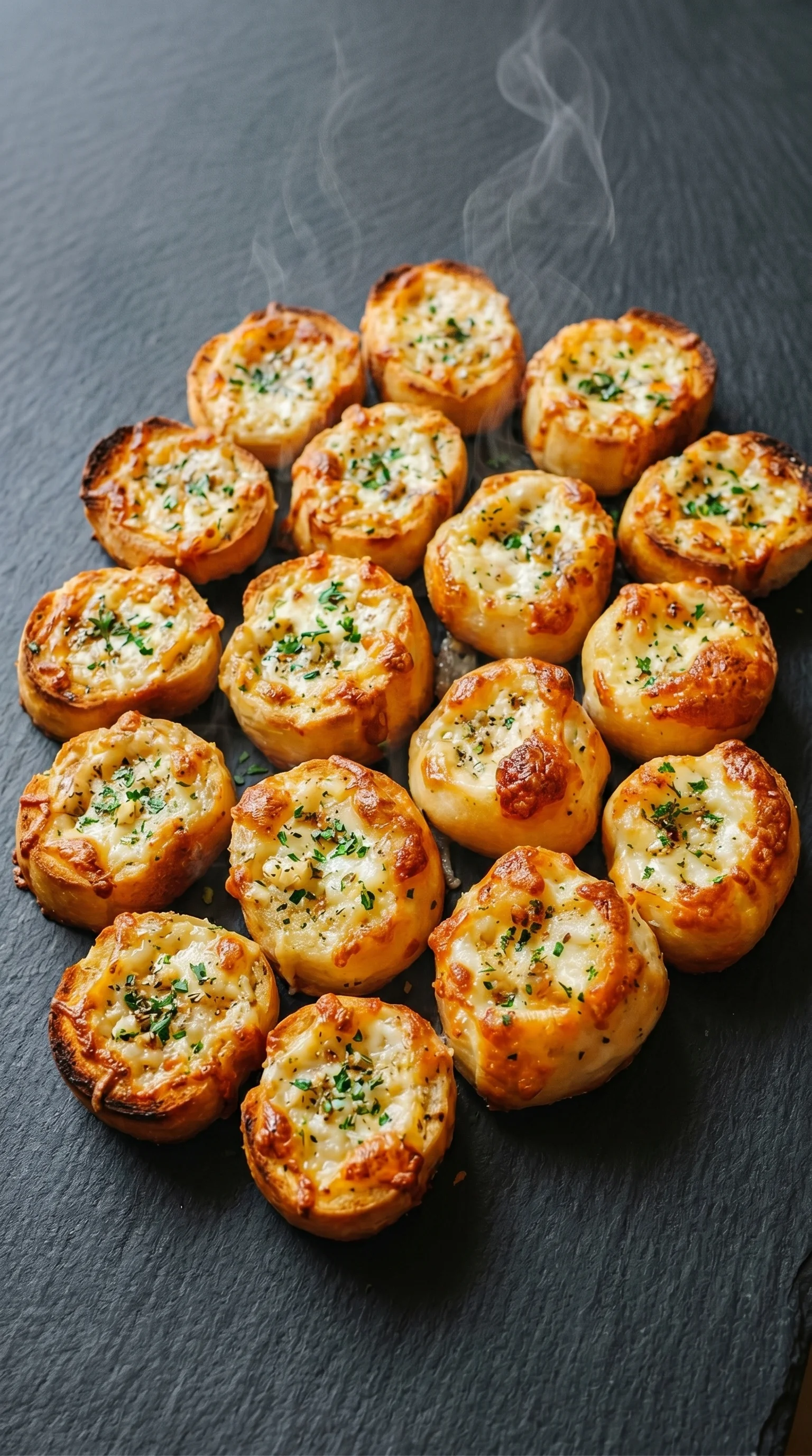 A plate of cheese and herb filled pastries.