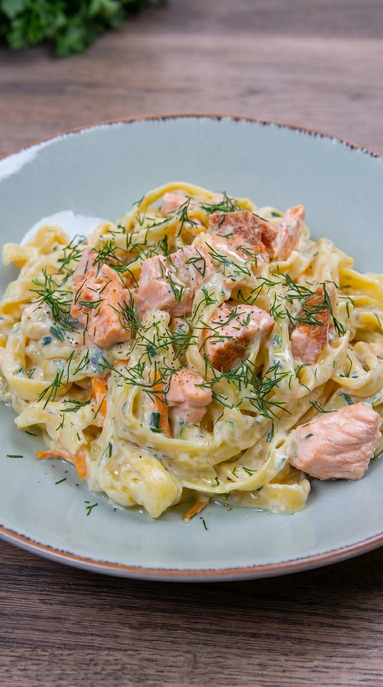 A plate of pasta with meat and sauce.