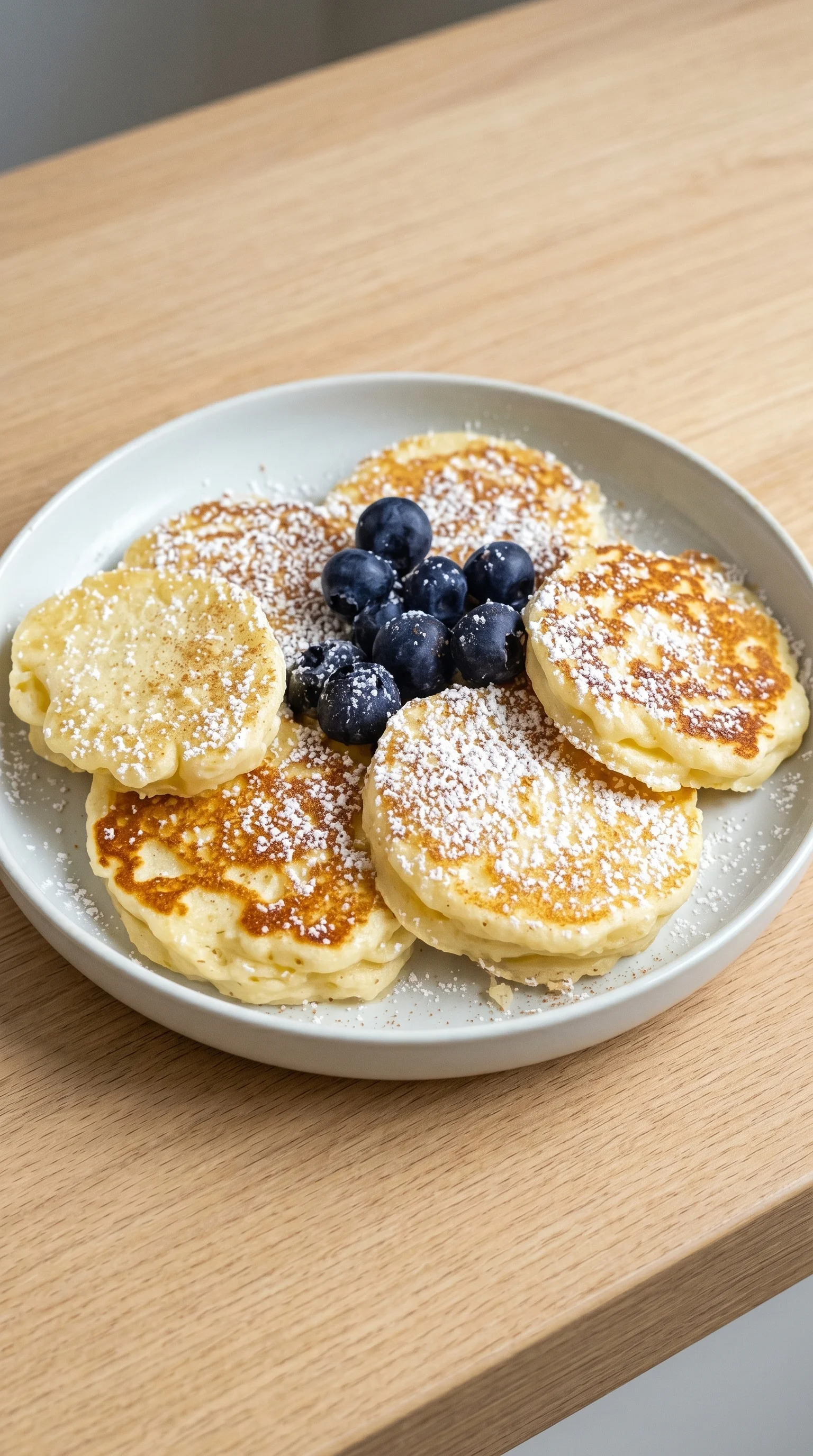 A plate of food with powdered sugar on top.