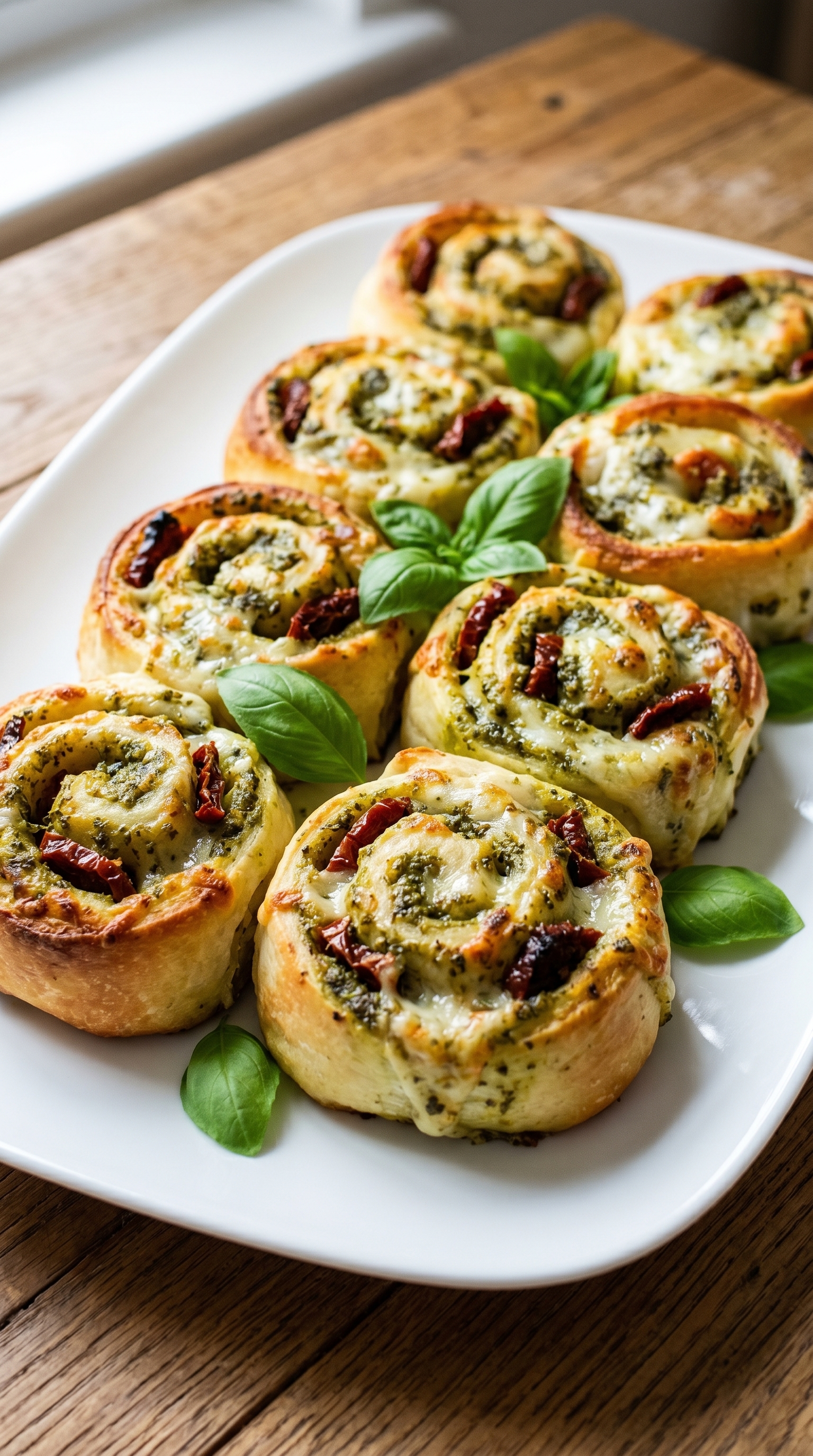 Pizzaschnecken mit Pesto und Mozzarella für jeden Anlass