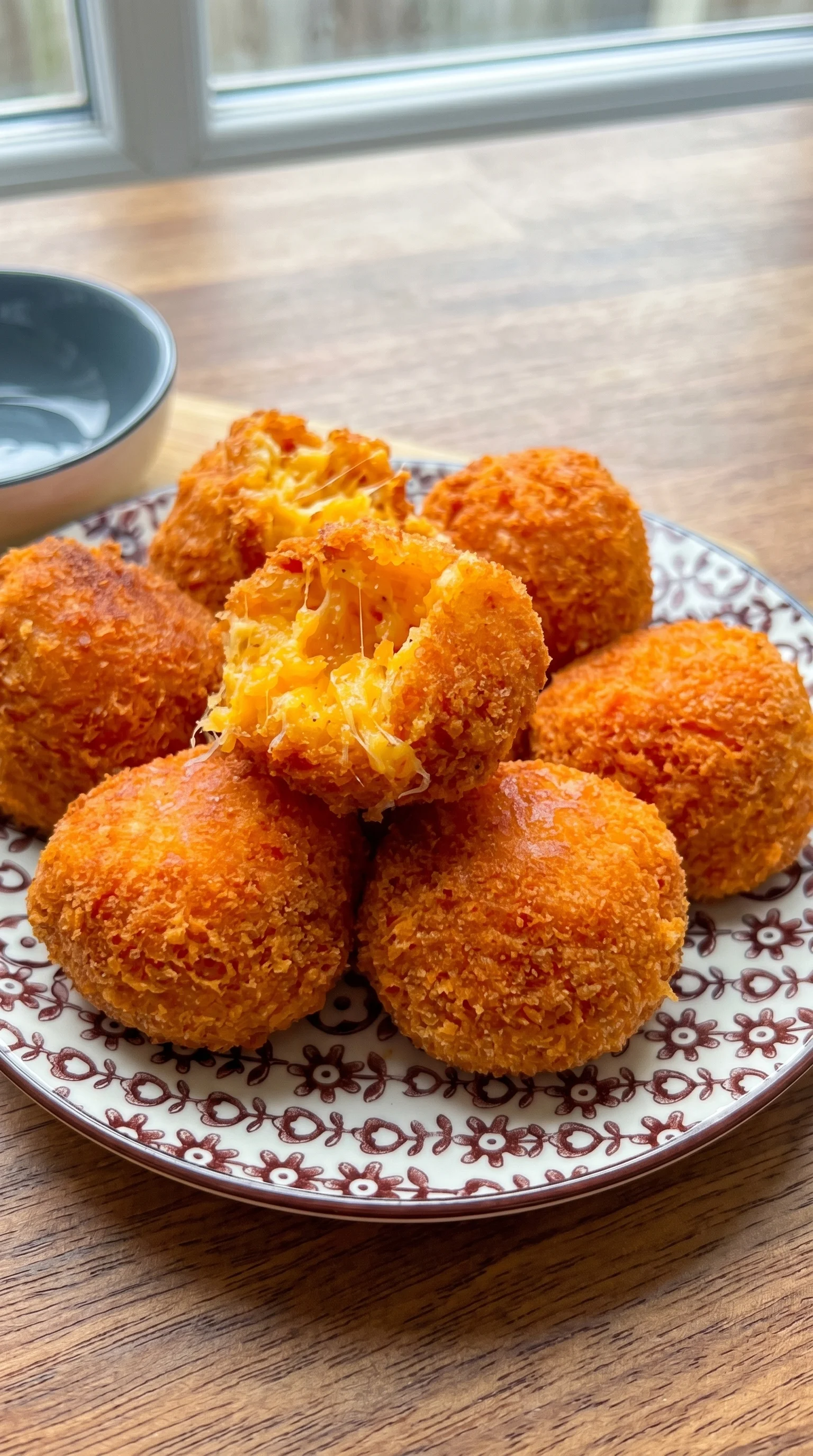 A plate of cheese balls.