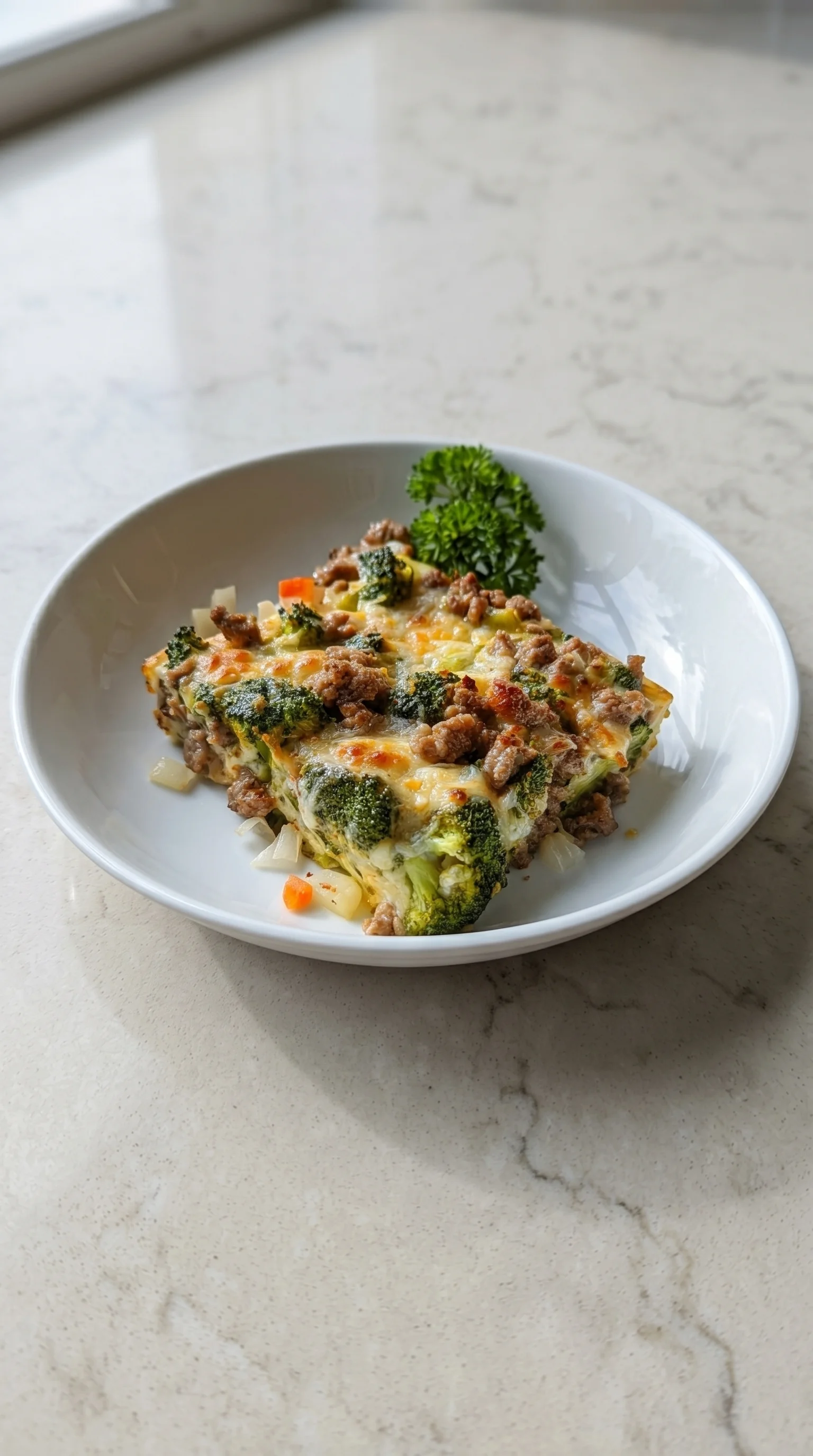 A plate of food with broccoli and meat on it.