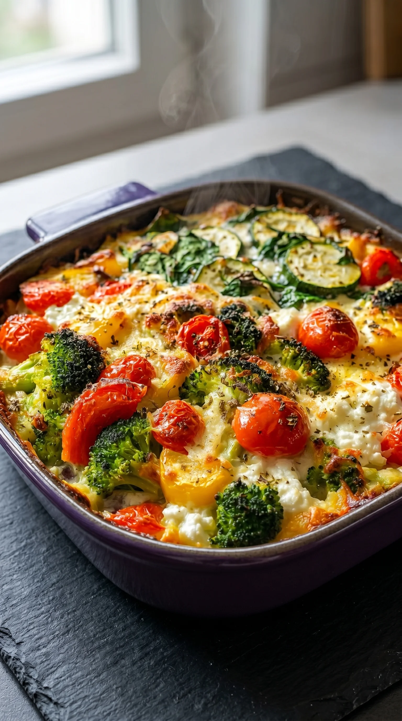 A dish of vegetables and cheese.