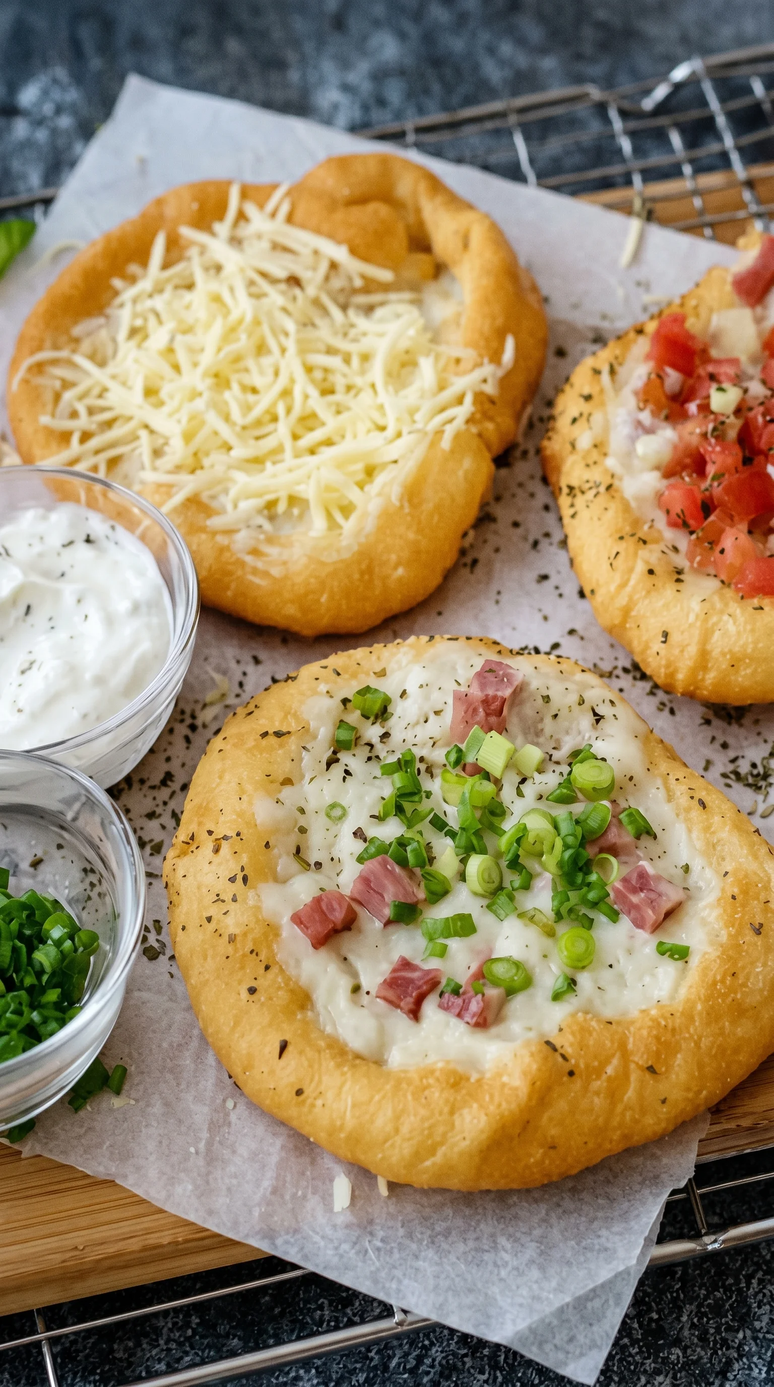A plate of food with a variety of dishes including a cheese and onion dish.